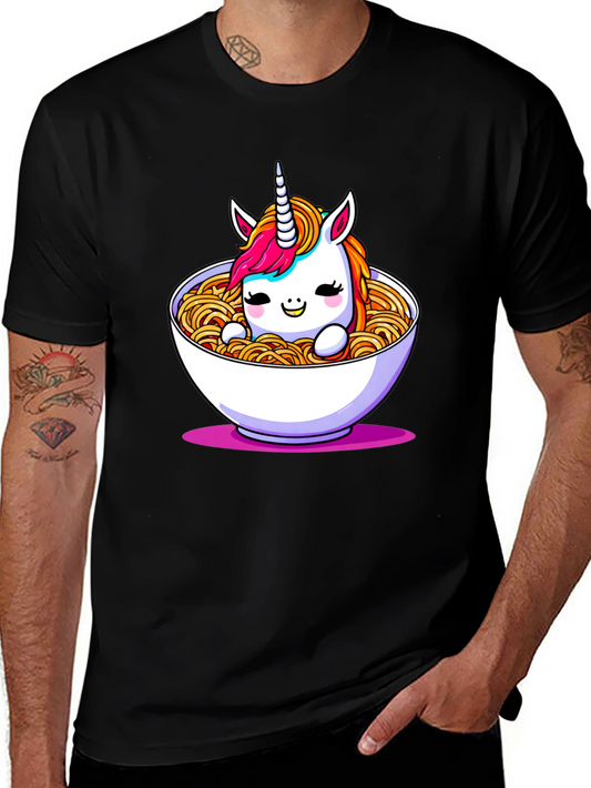 Unicorn Ramen Bowl Black T-Shirt