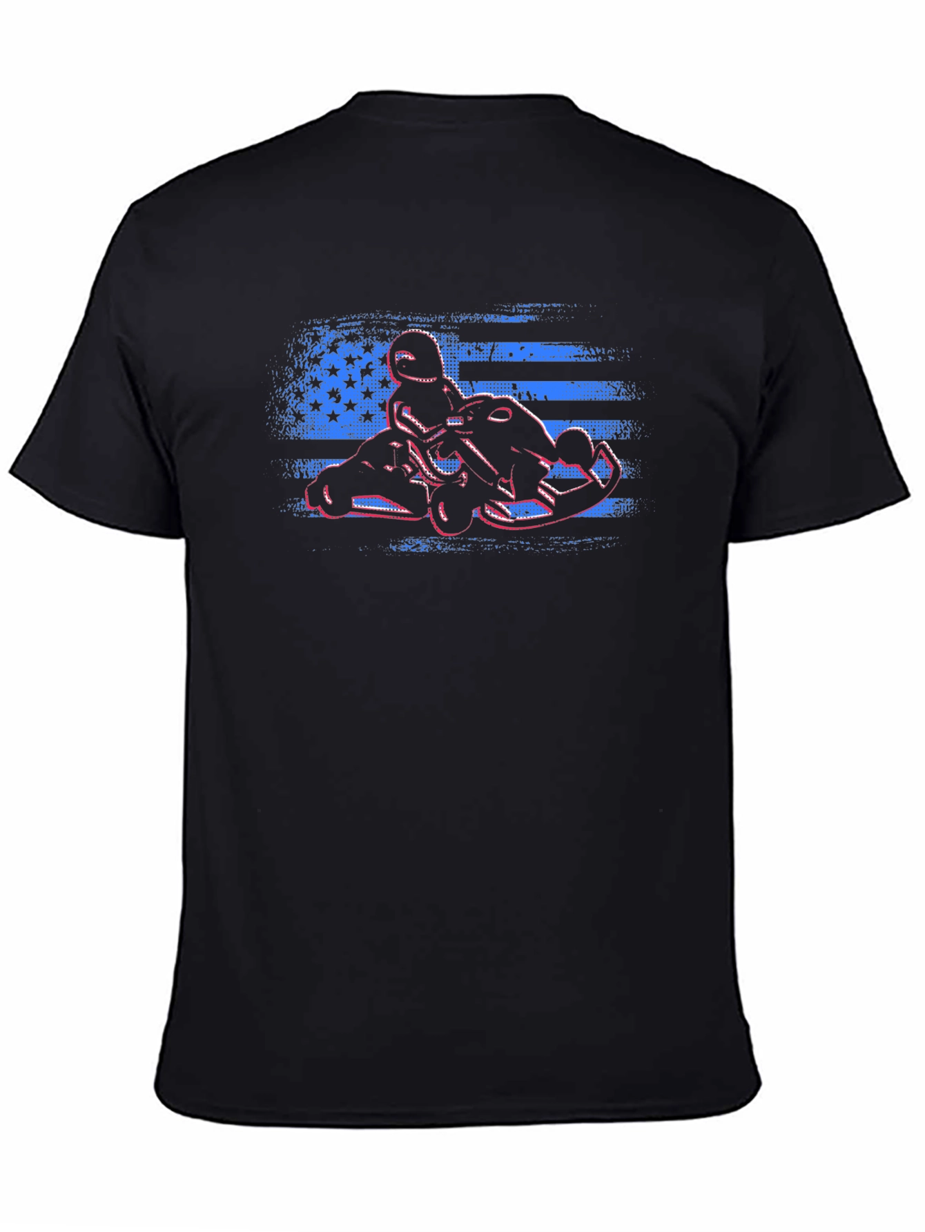Kart Racing USA Flag Graphic Tee - Black