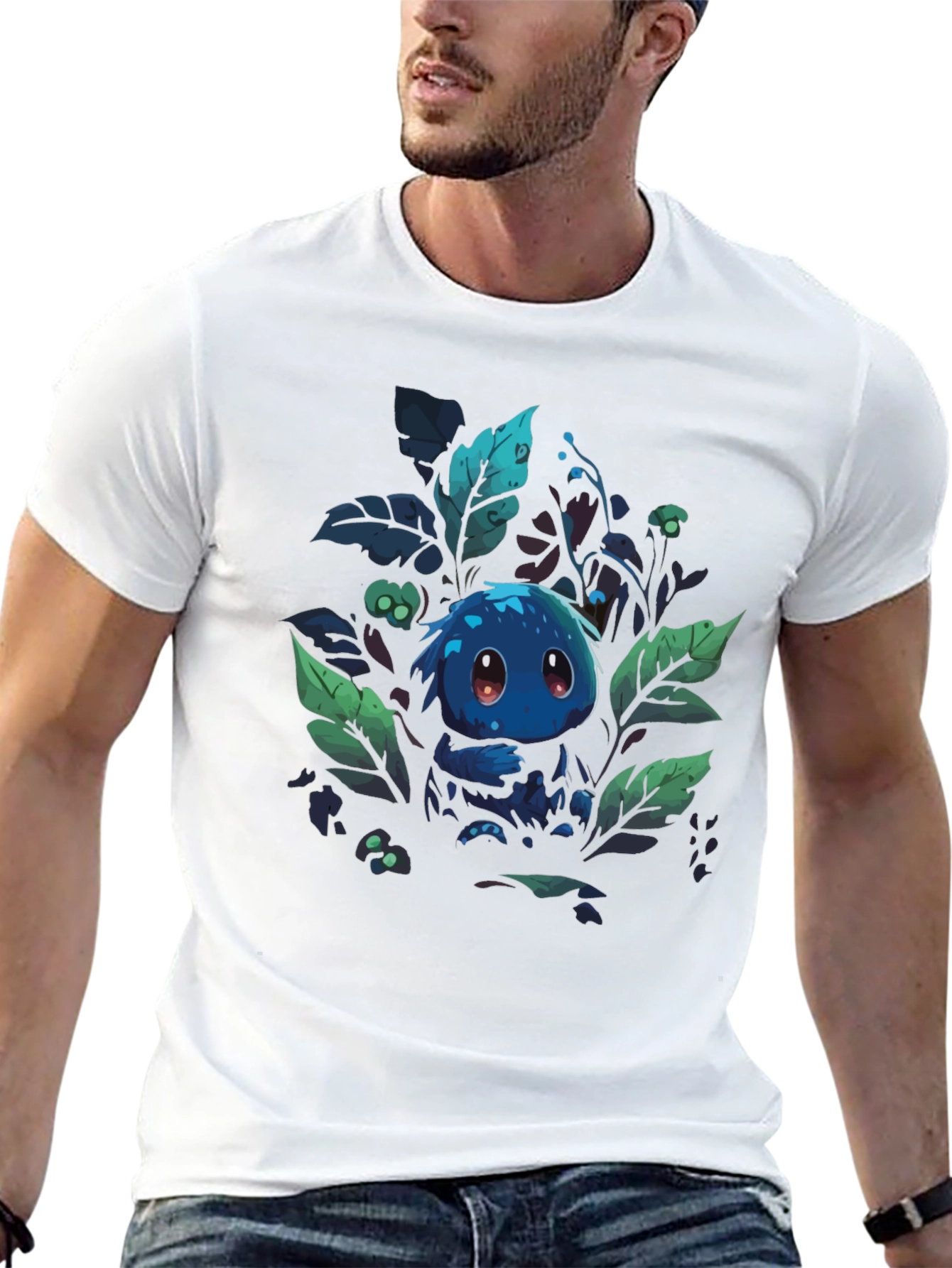 Cute Creature Graphic Tee - Black