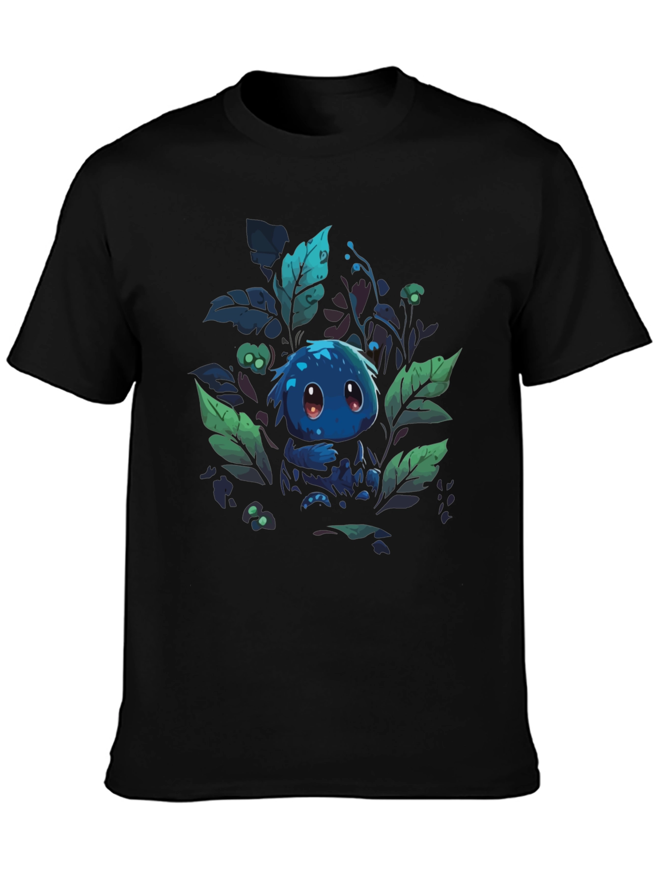Cute Creature Graphic Tee - Black