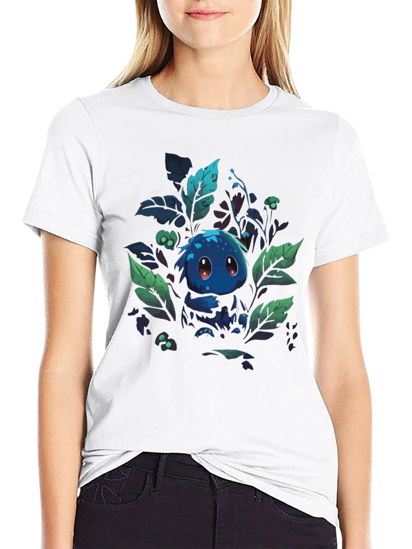 Cute Creature Graphic Tee - Black