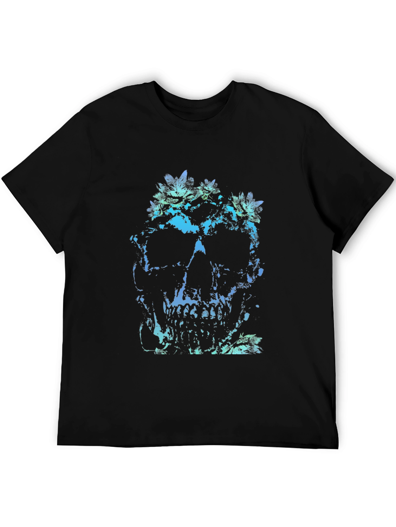 Crystal Skull Graphic Print Black T-Shirt