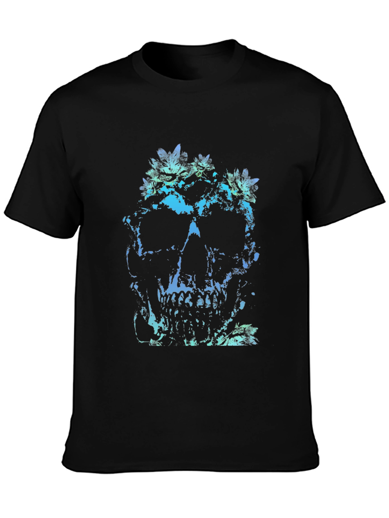 Crystal Skull Graphic Print Black T-Shirt