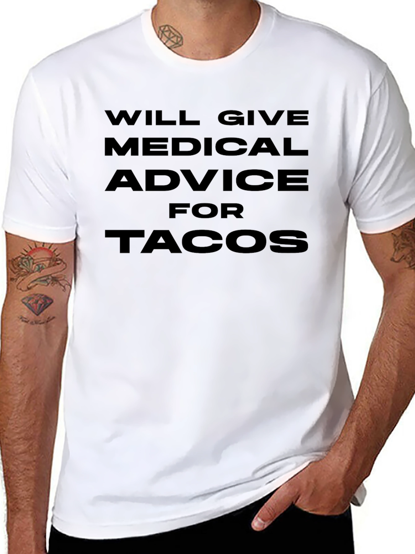 Funny Medical Advice For Tacos Black T-Shirt