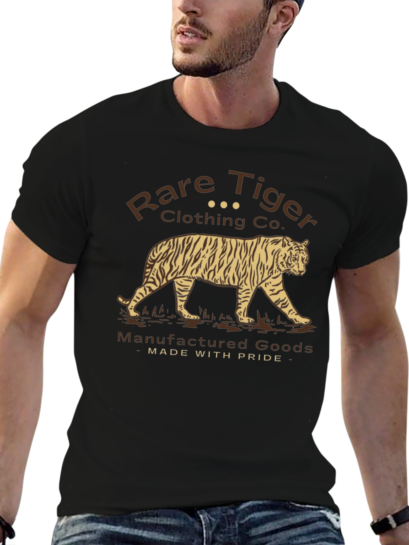 Rare Tiger Graphic T-Shirt - Black