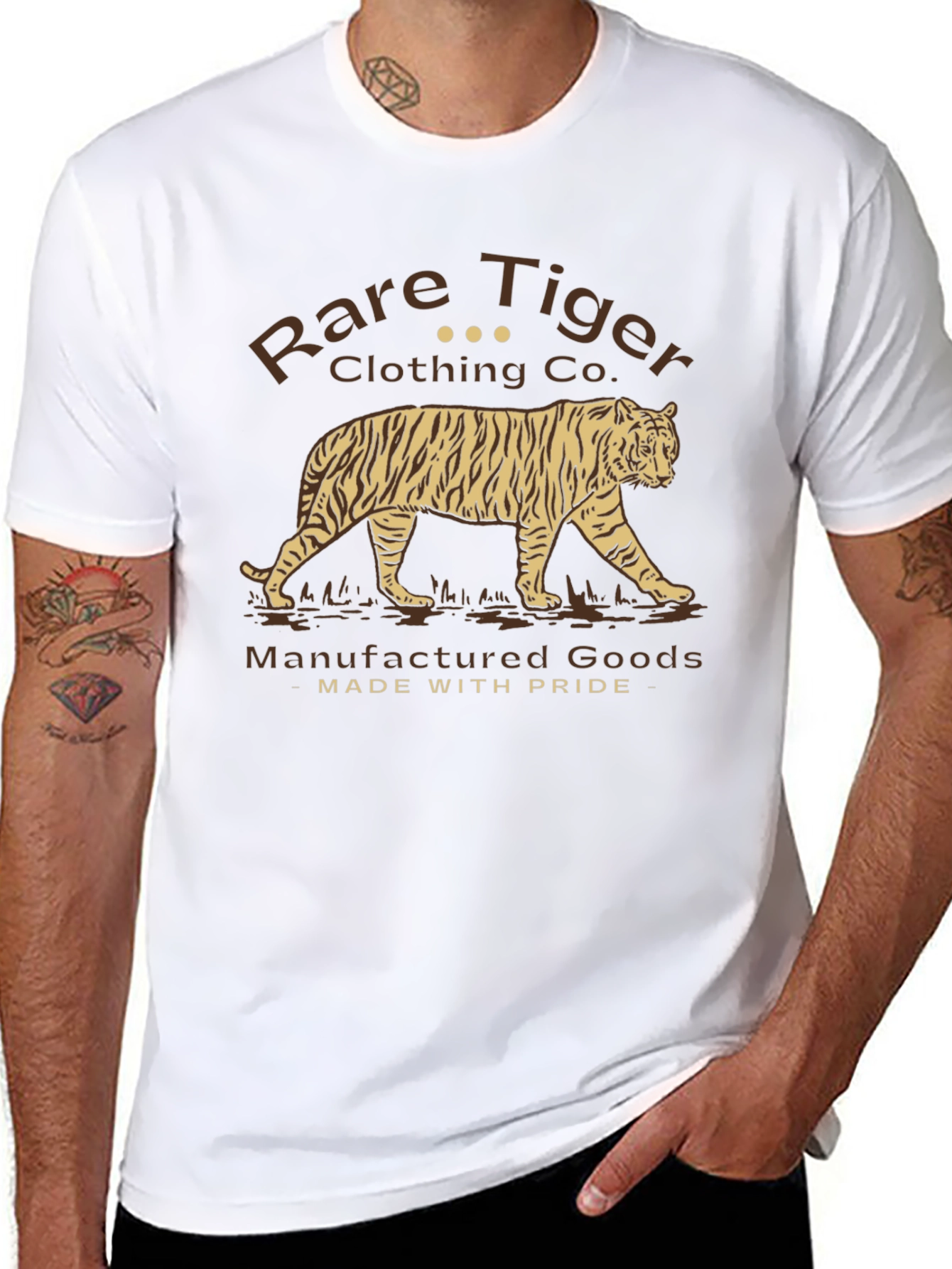 Rare Tiger Graphic T-Shirt - Black