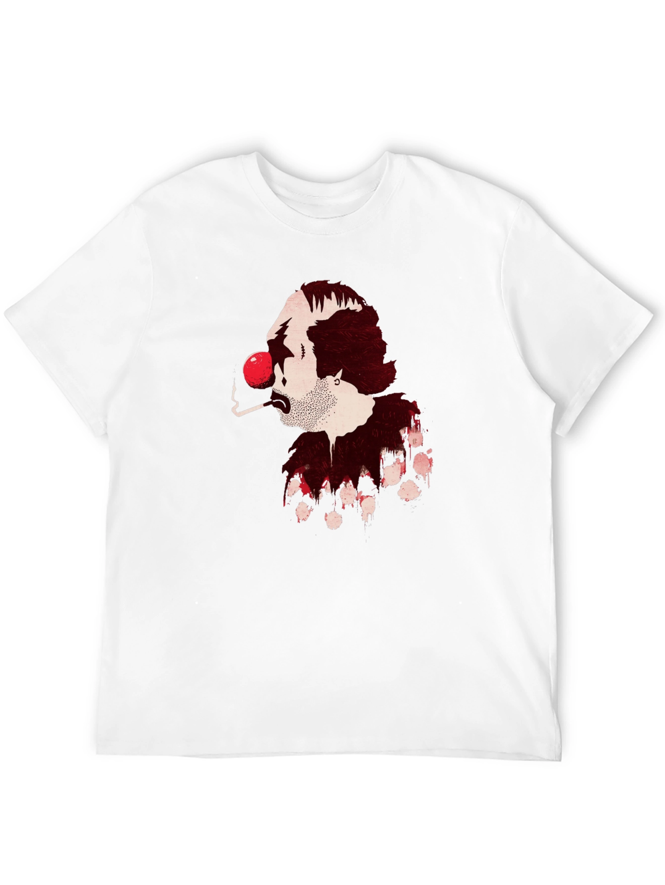 Smoking Clown Graphic Black T-Shirt