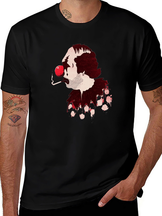 Smoking Clown Graphic Black T-Shirt