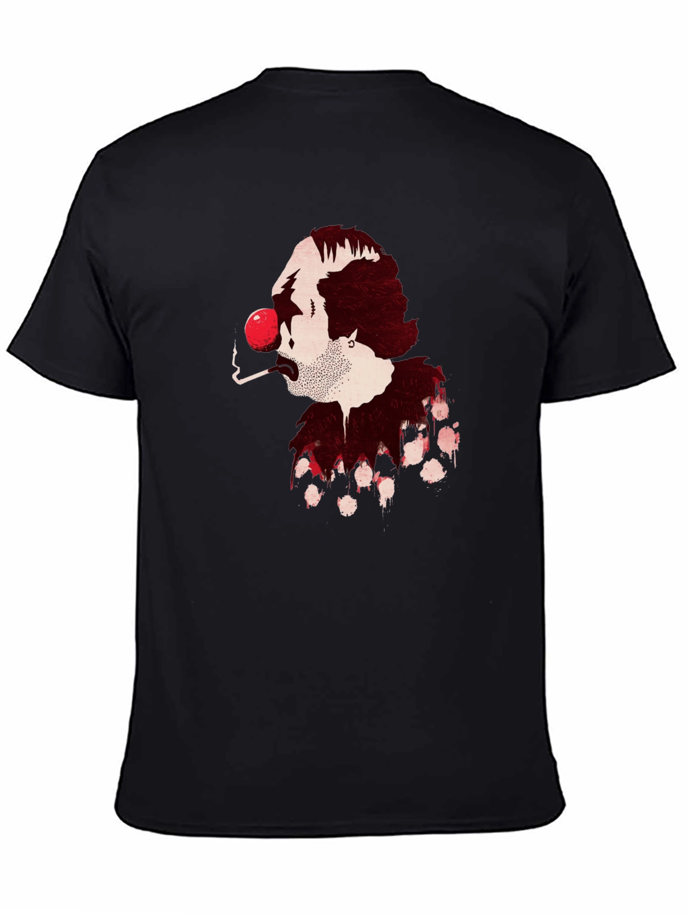 Smoking Clown Graphic Black T-Shirt