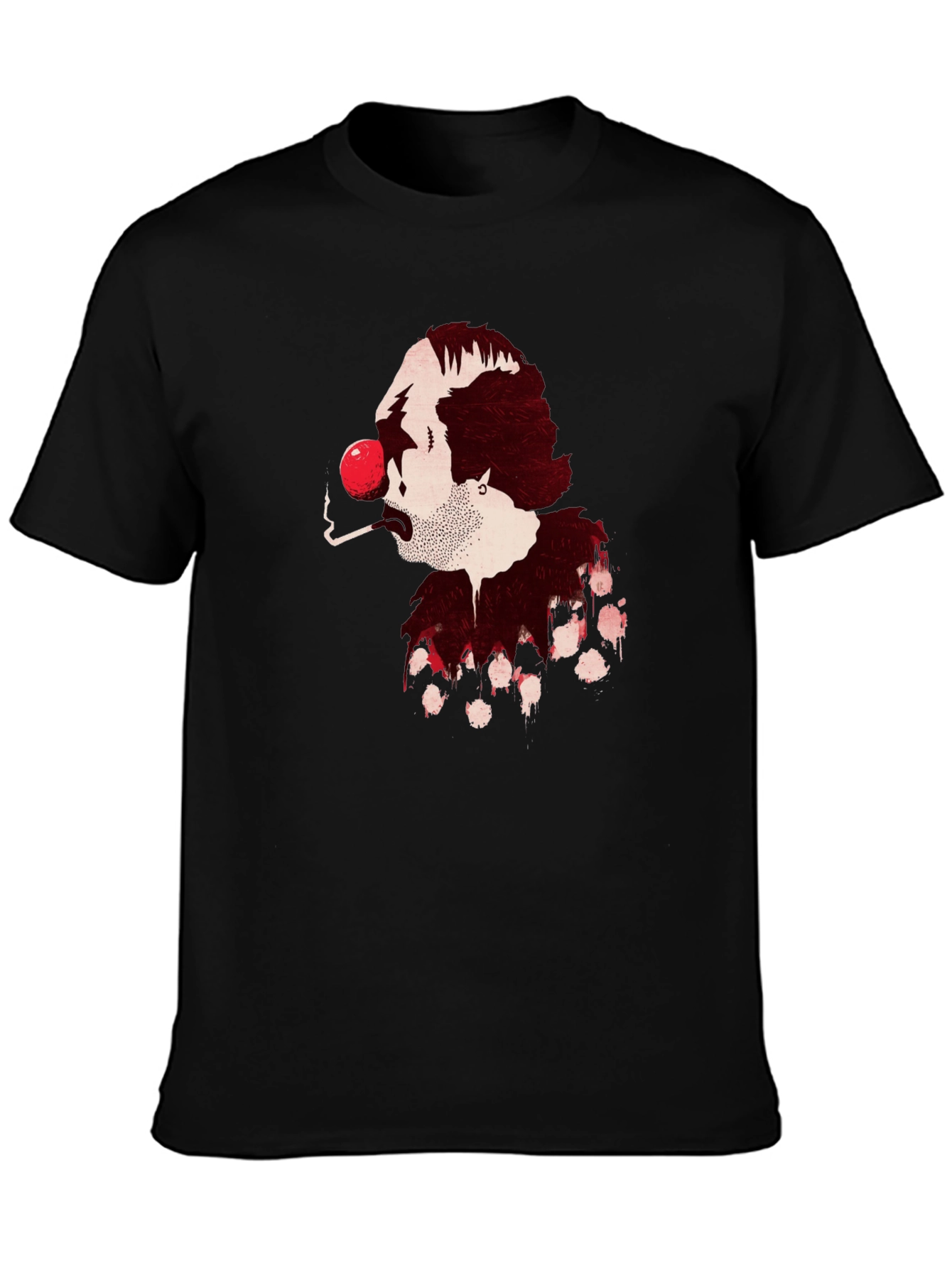 Smoking Clown Graphic Black T-Shirt