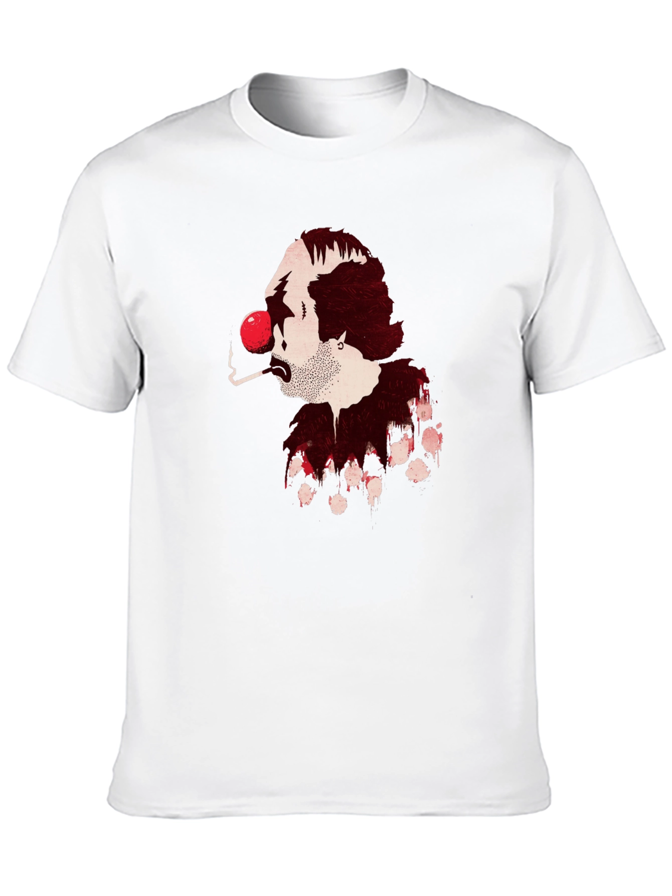 Smoking Clown Graphic Black T-Shirt