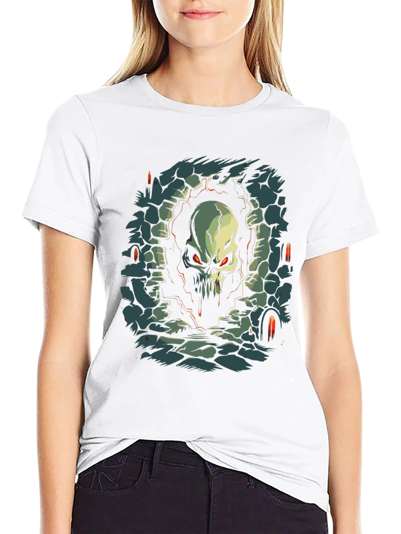 Skull Graphic Black T-Shirt - Dark Fantasy