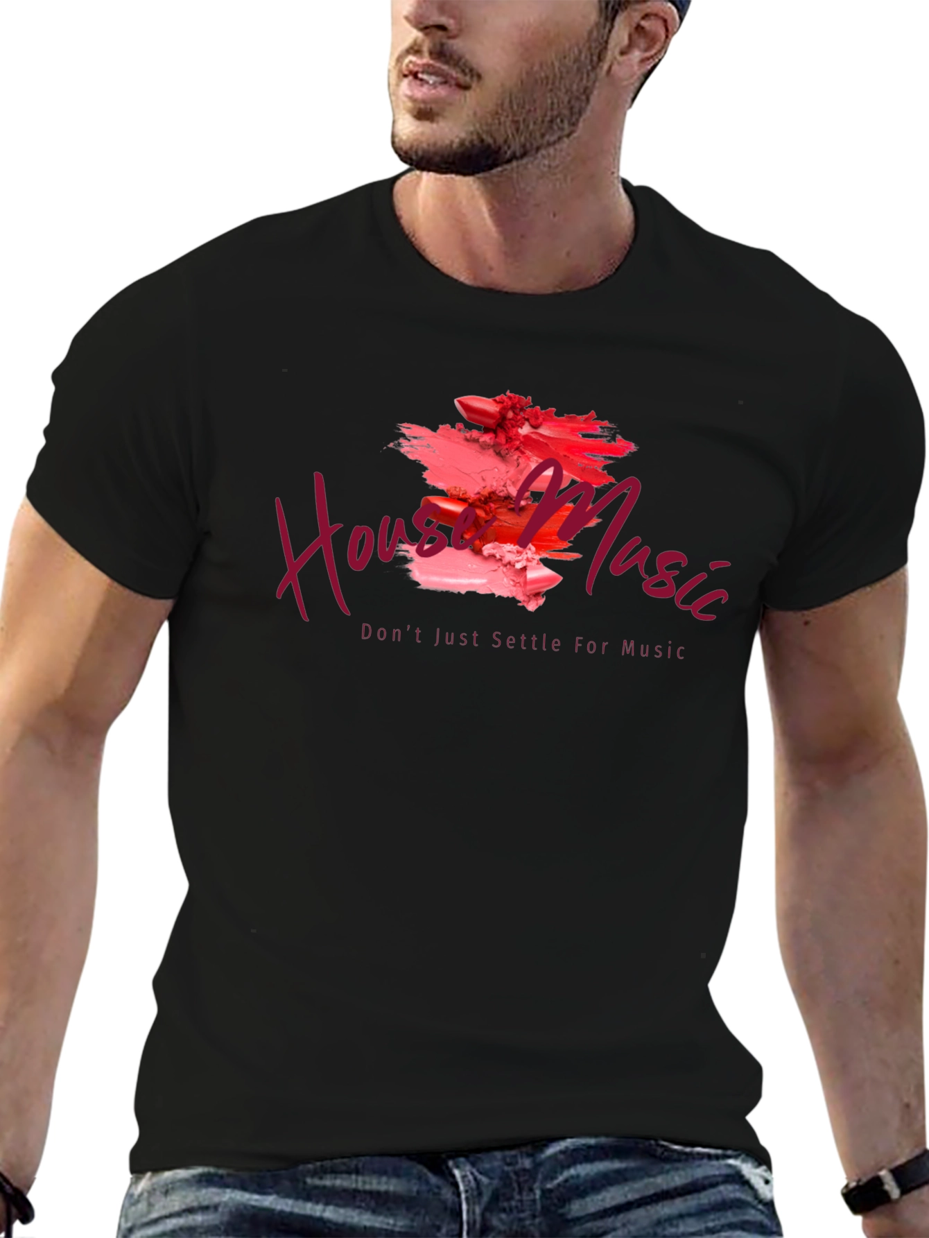 House Music Lipstick Art Graphic T-Shirt
