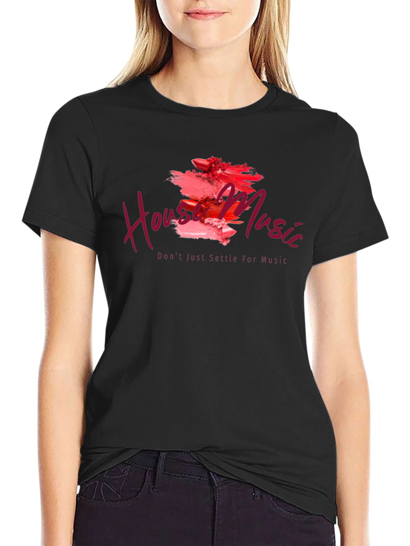 House Music Lipstick Art Graphic T-Shirt