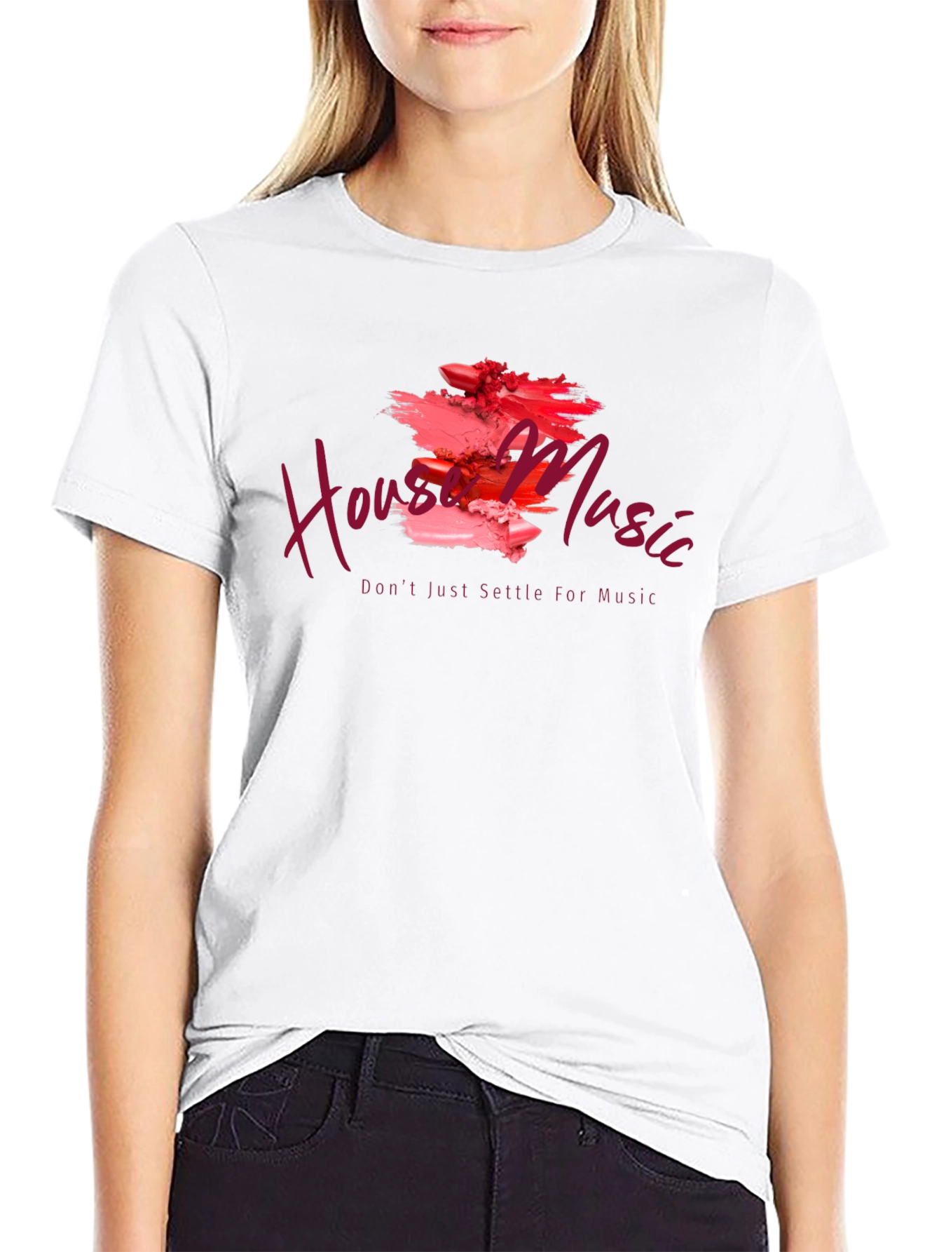 House Music Lipstick Art Graphic T-Shirt