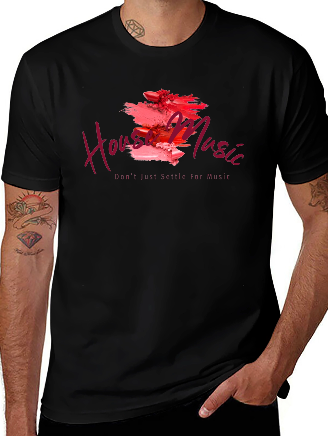 House Music Lipstick Art Graphic T-Shirt