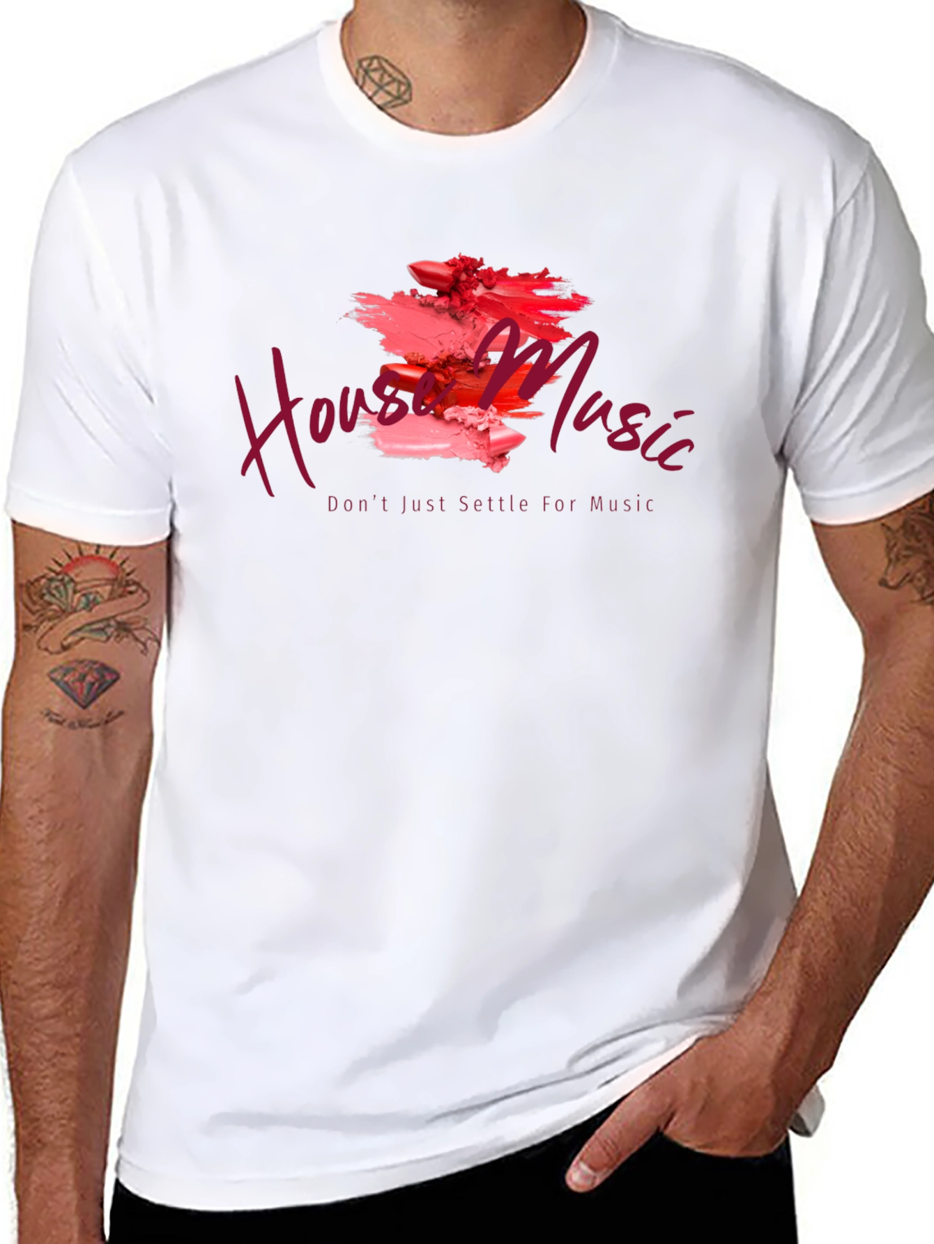 House Music Lipstick Art Graphic T-Shirt