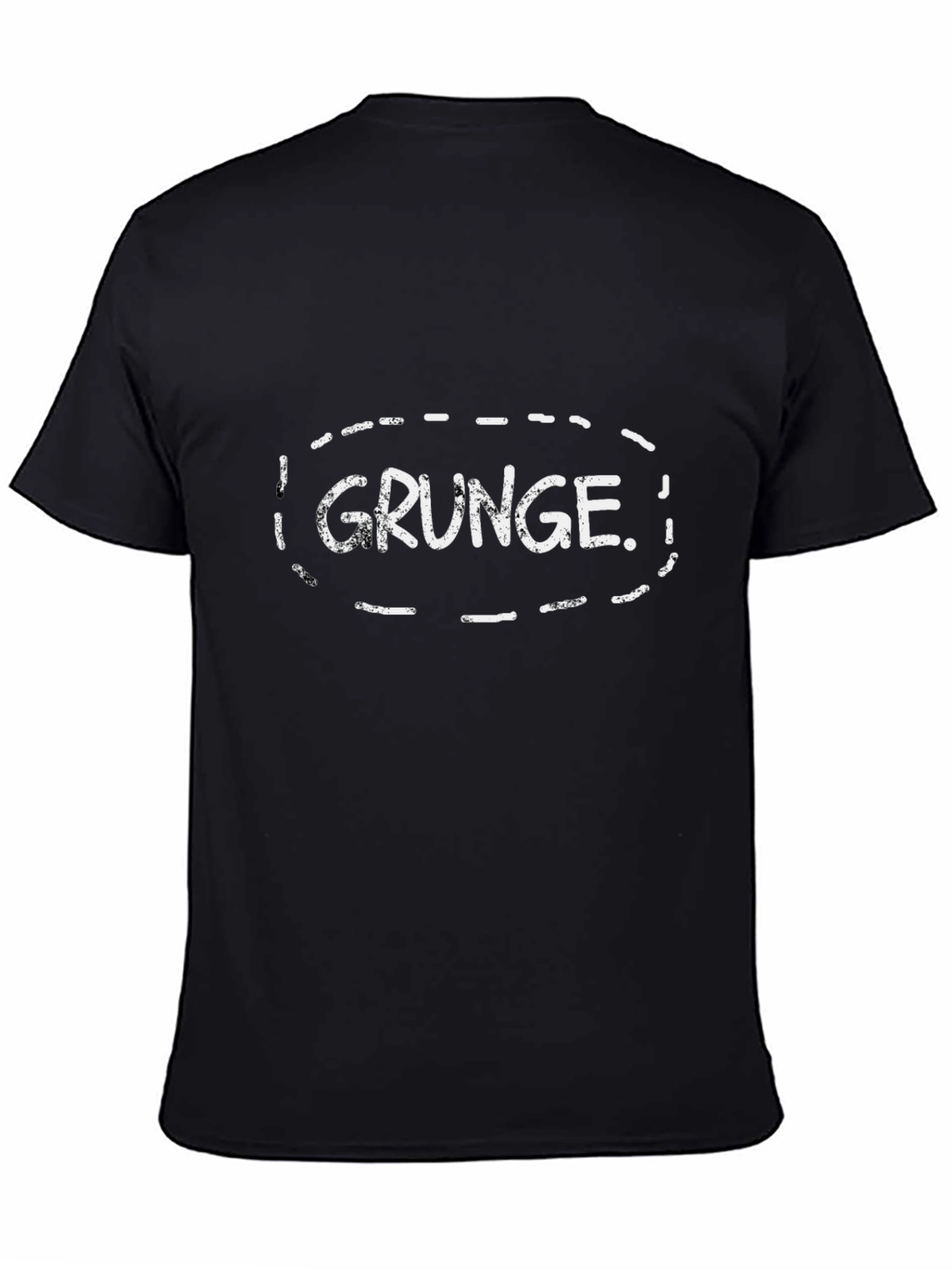 Grunge Graphic Tee - Black Cotton T-Shirt