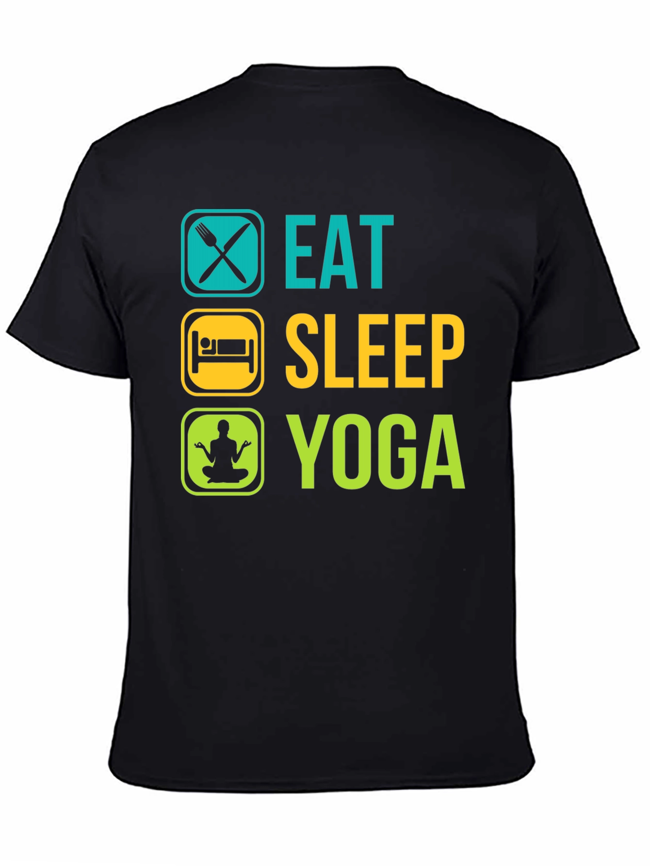 Eat Sleep Yoga Black Graphic Tee