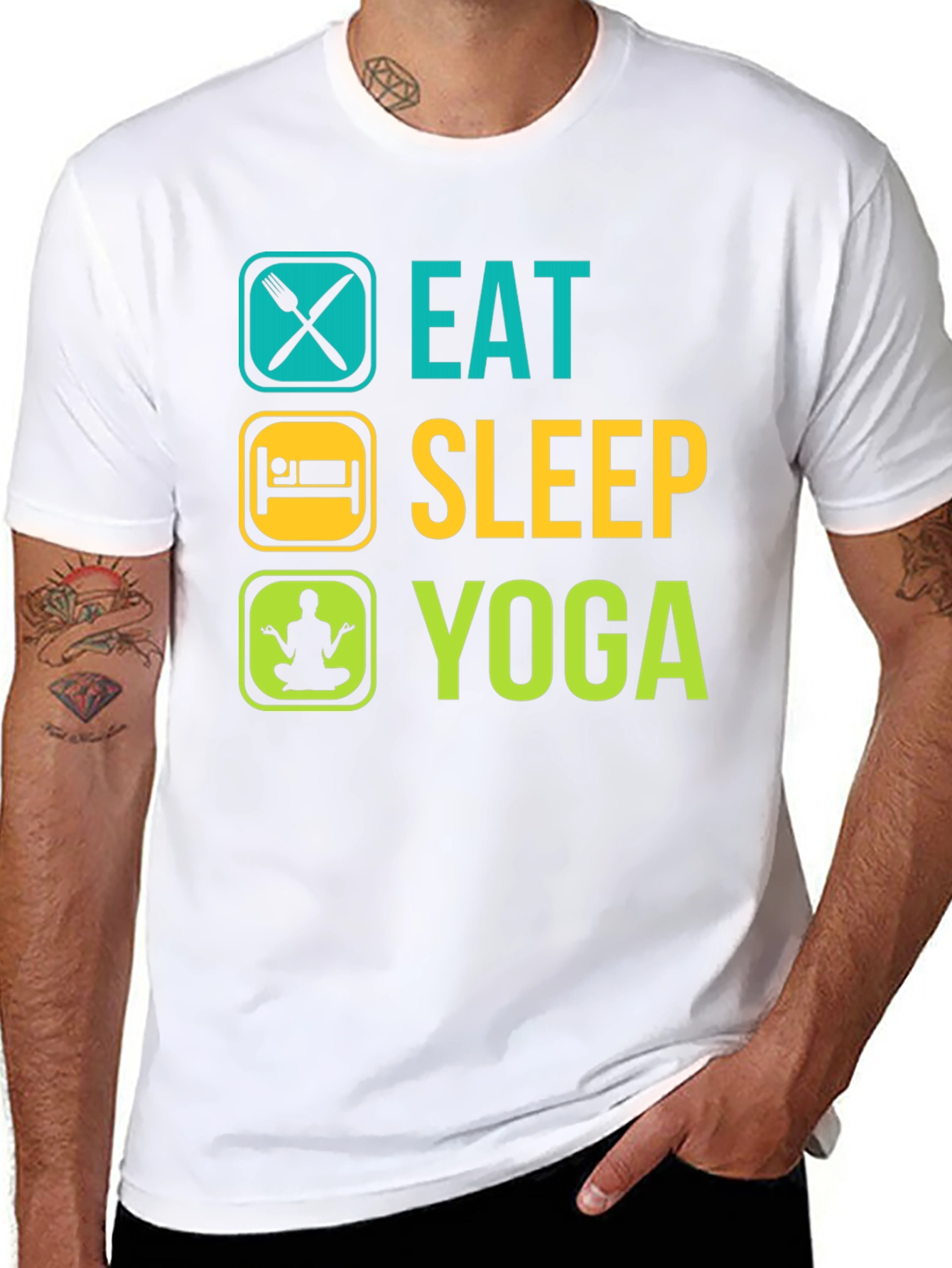 Eat Sleep Yoga Black Graphic Tee