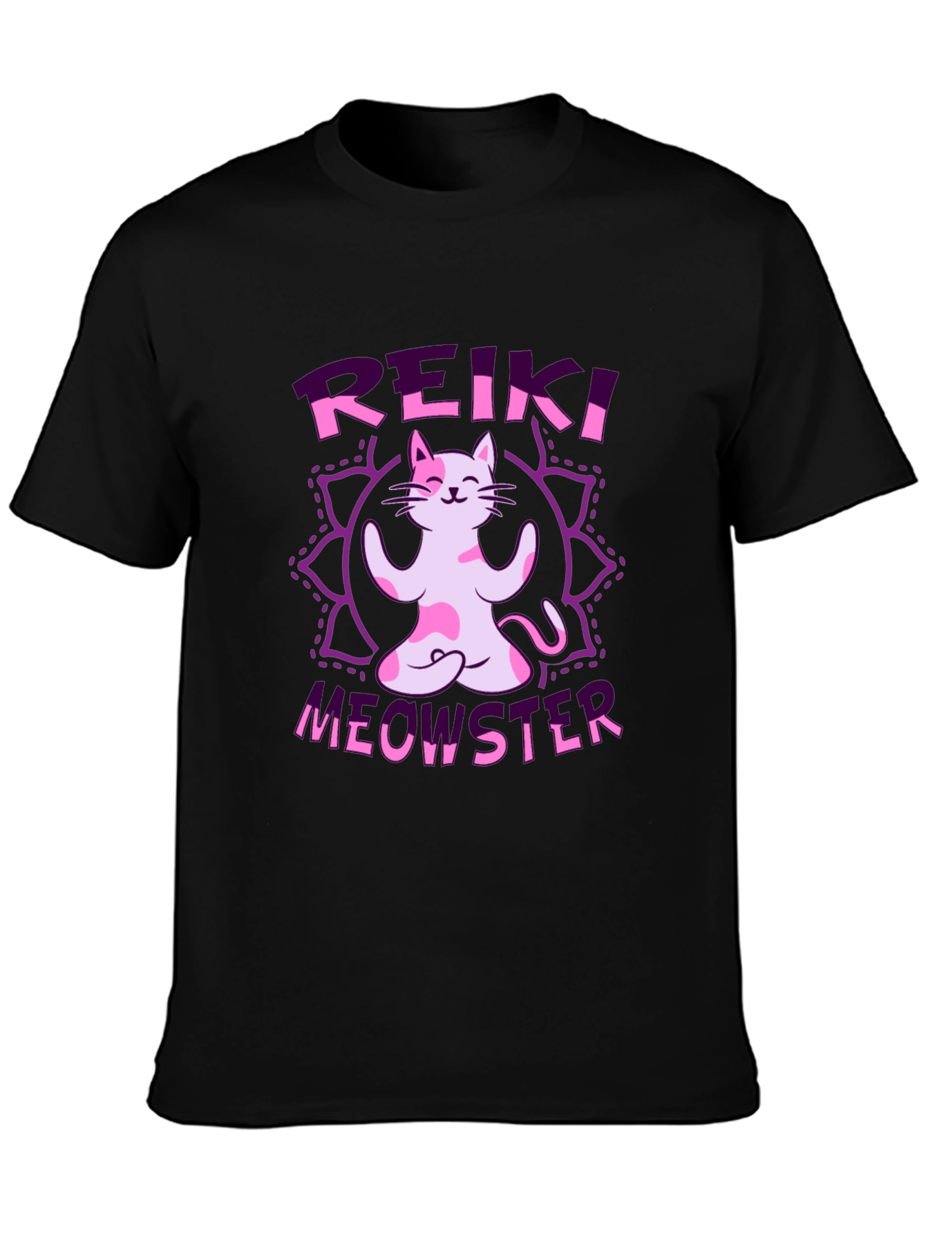 Reiki Meowster Black Graphic Tee