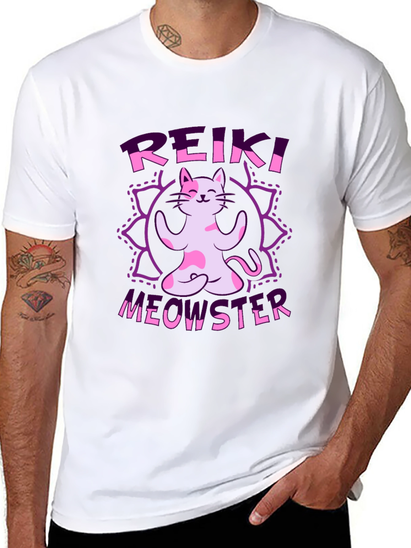 Reiki Meowster Black Graphic Tee