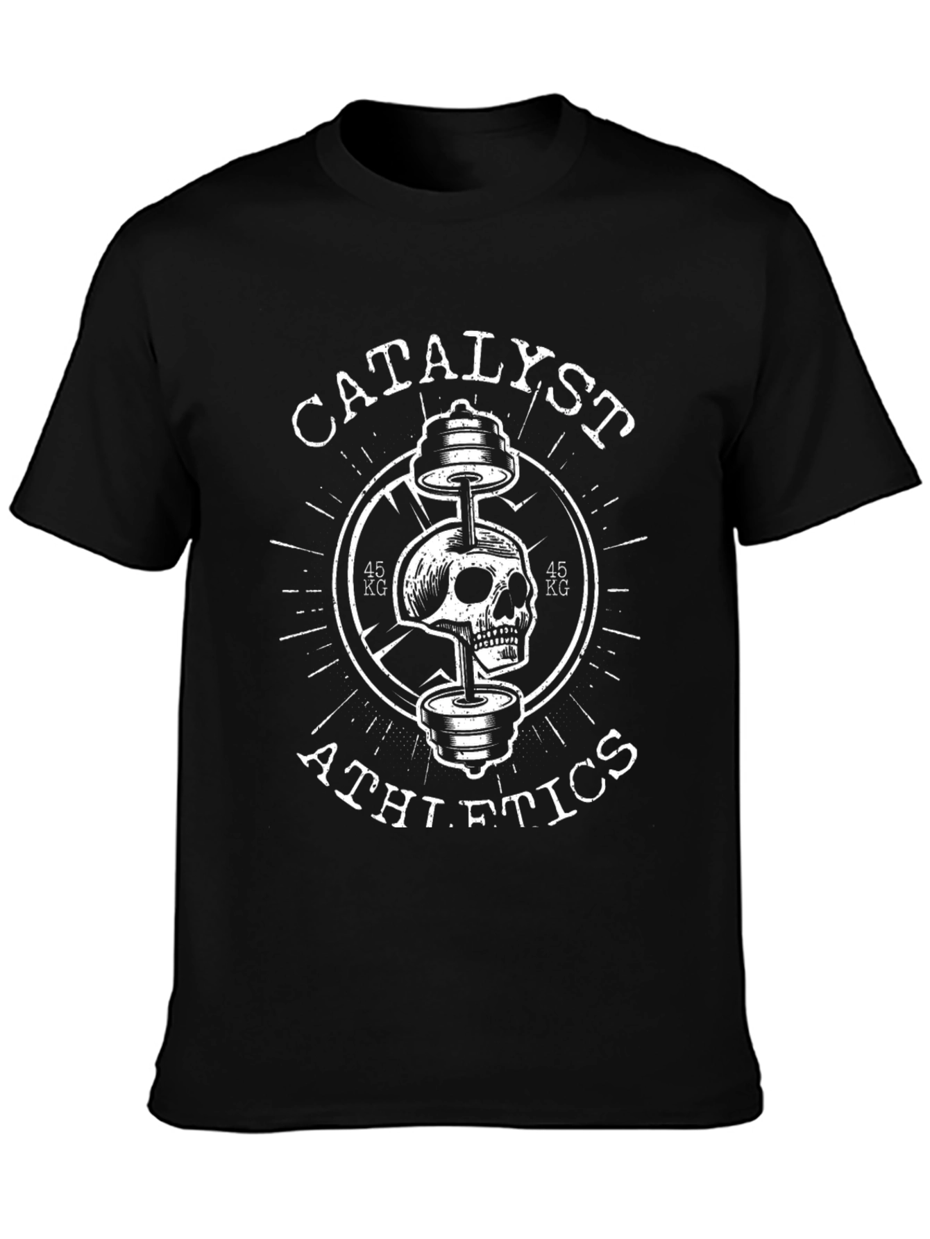 Catalyst Athletics Skull Barbell Black T-Shirt