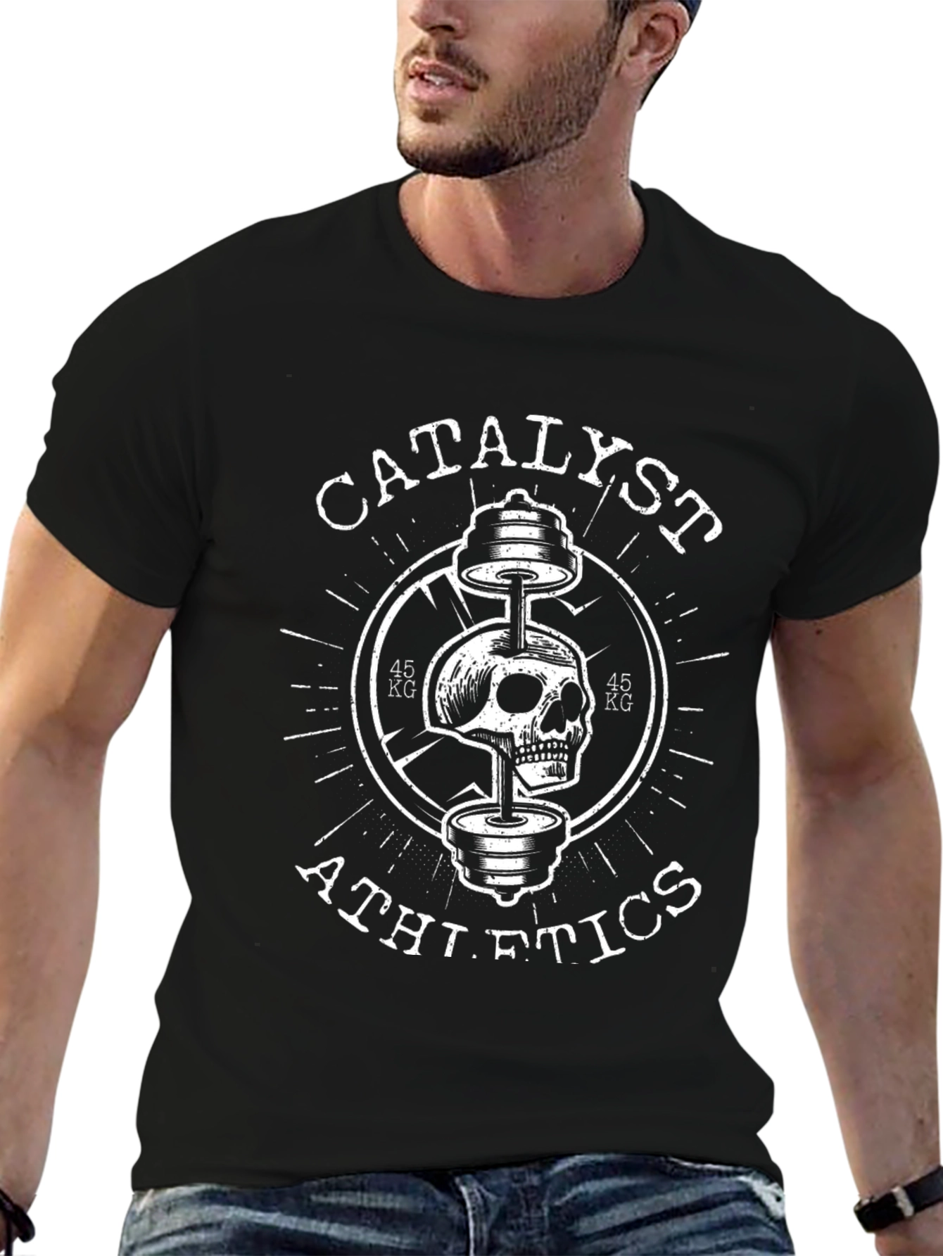 Catalyst Athletics Skull Barbell Black T-Shirt