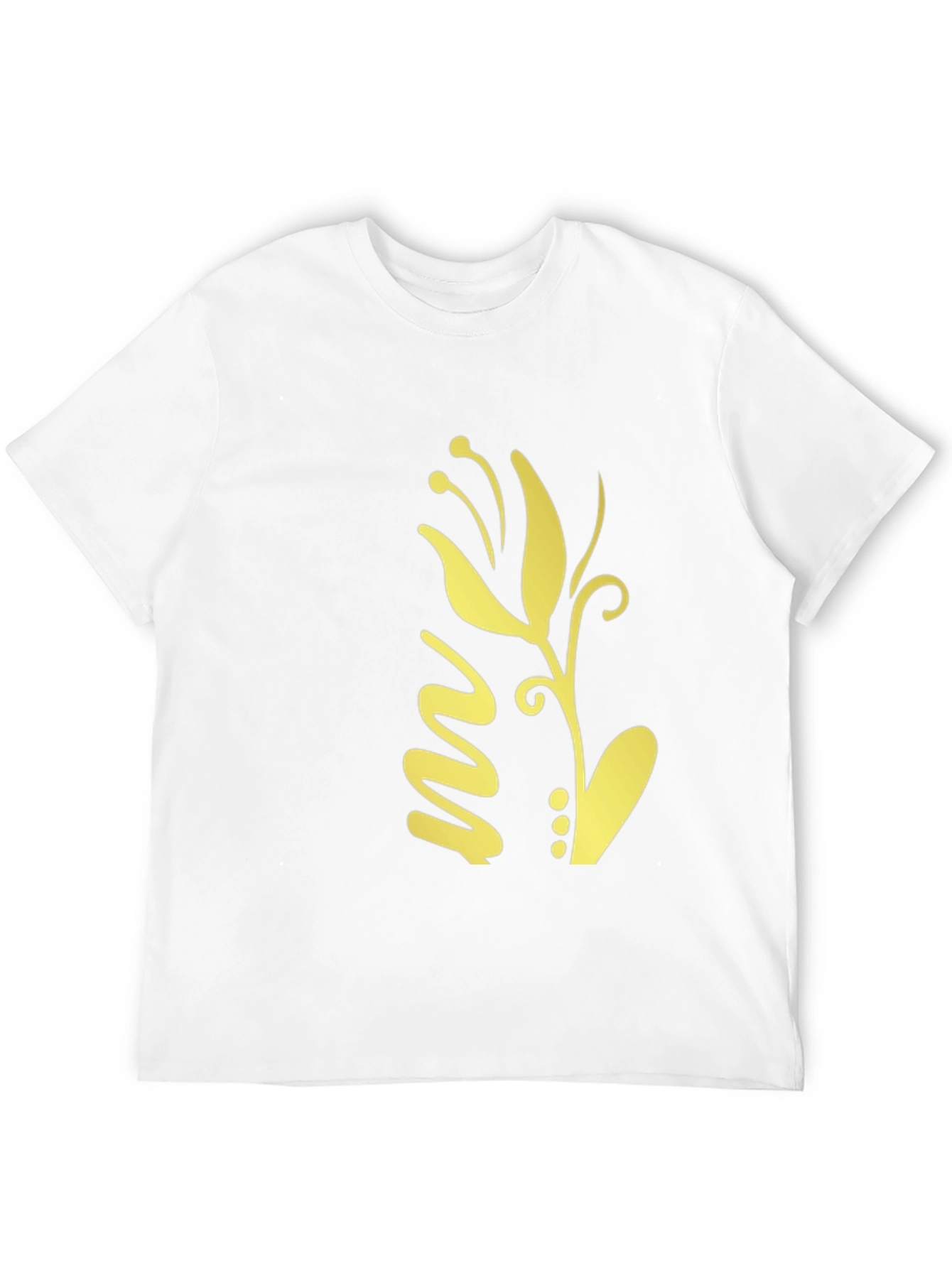 Black T-Shirt with Gold Floral Design