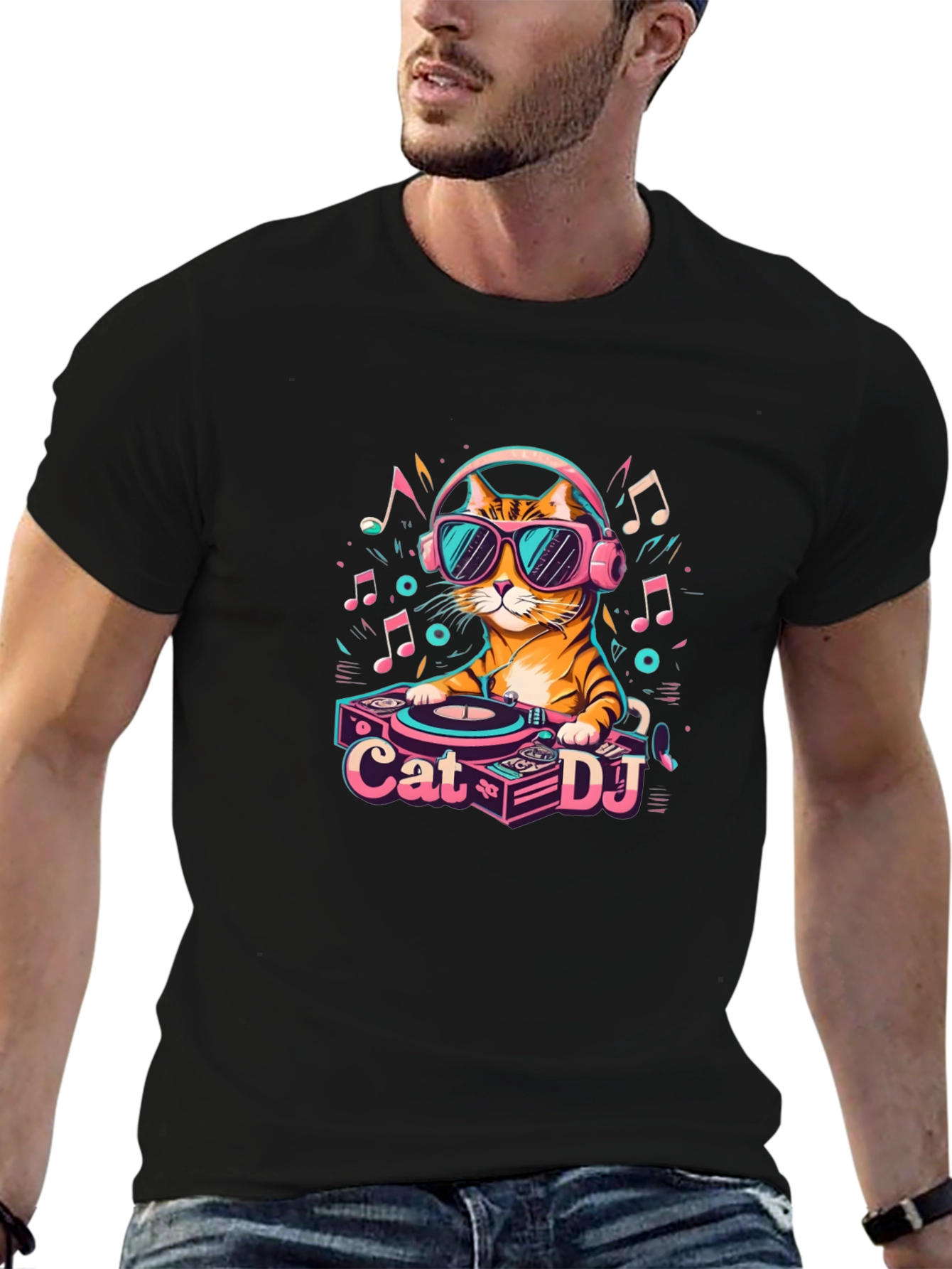 Cool Cat DJ Graphic T-Shirt - Unisex