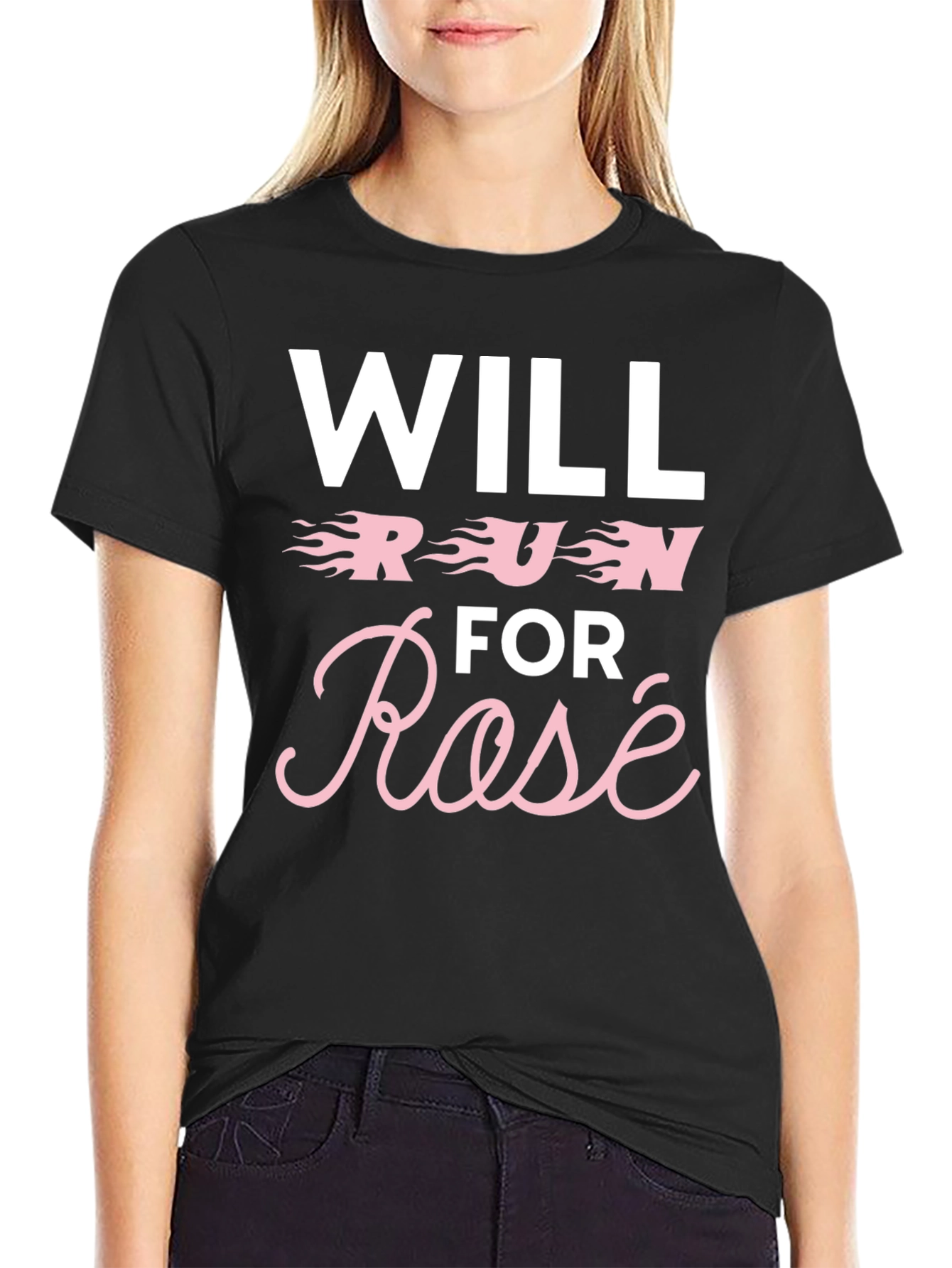 Will Run for Rosé Graphic T-Shirt