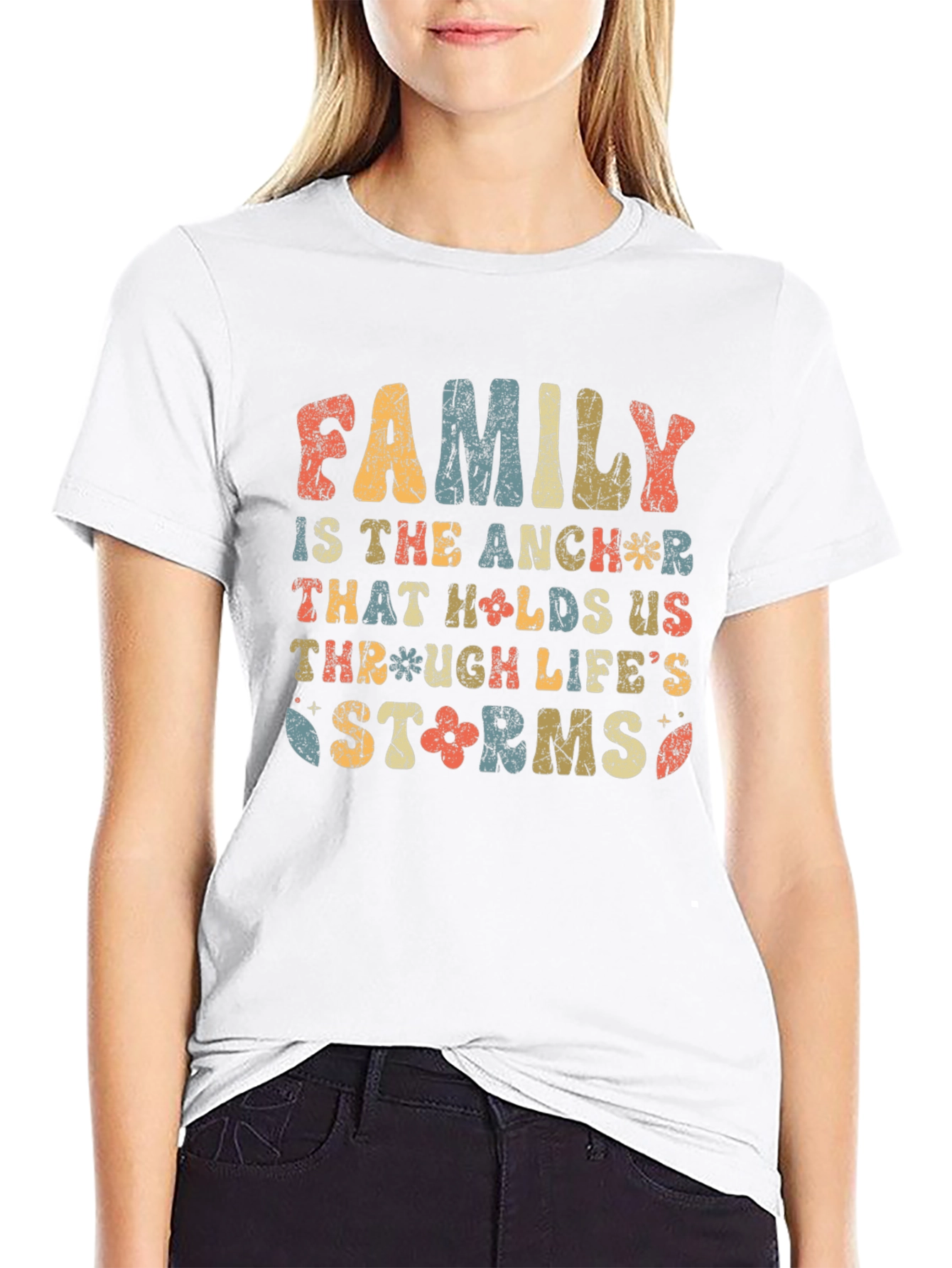 Family Anchor Retro Graphic T-Shirt