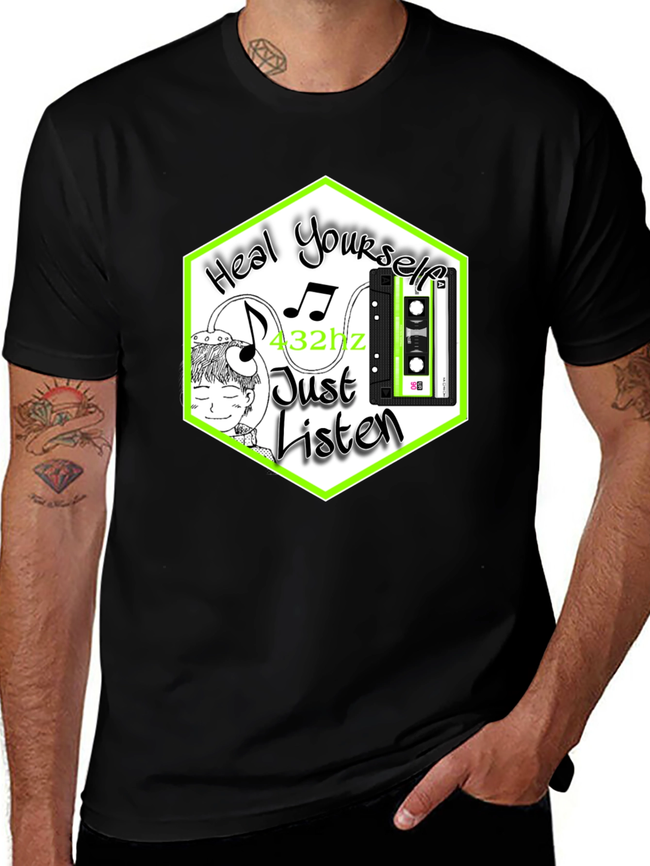 Heal Yourself Tee: 432hz Music Therapy T-Shirt