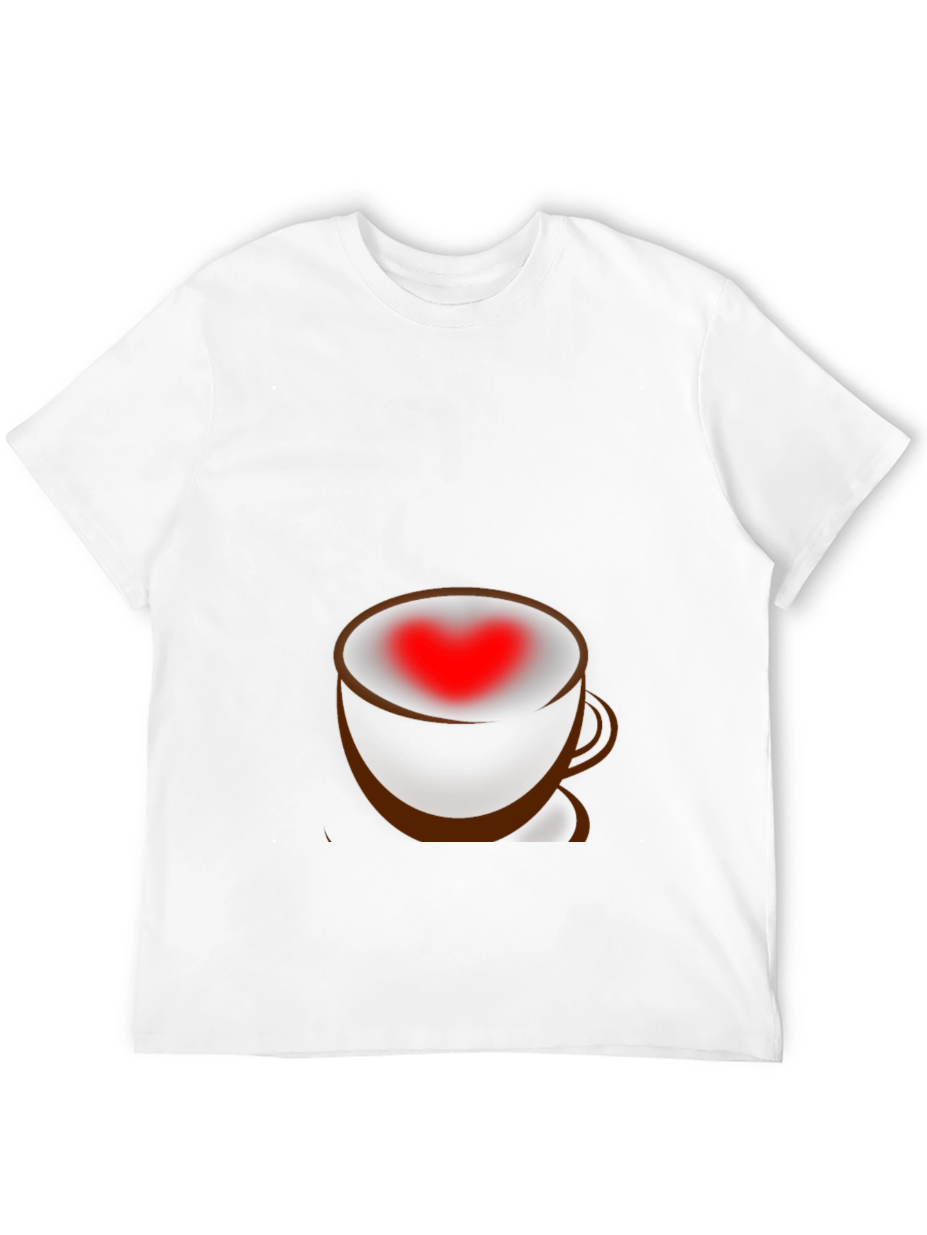 Heart Coffee Cup Graphic Tee - Black T-Shirt