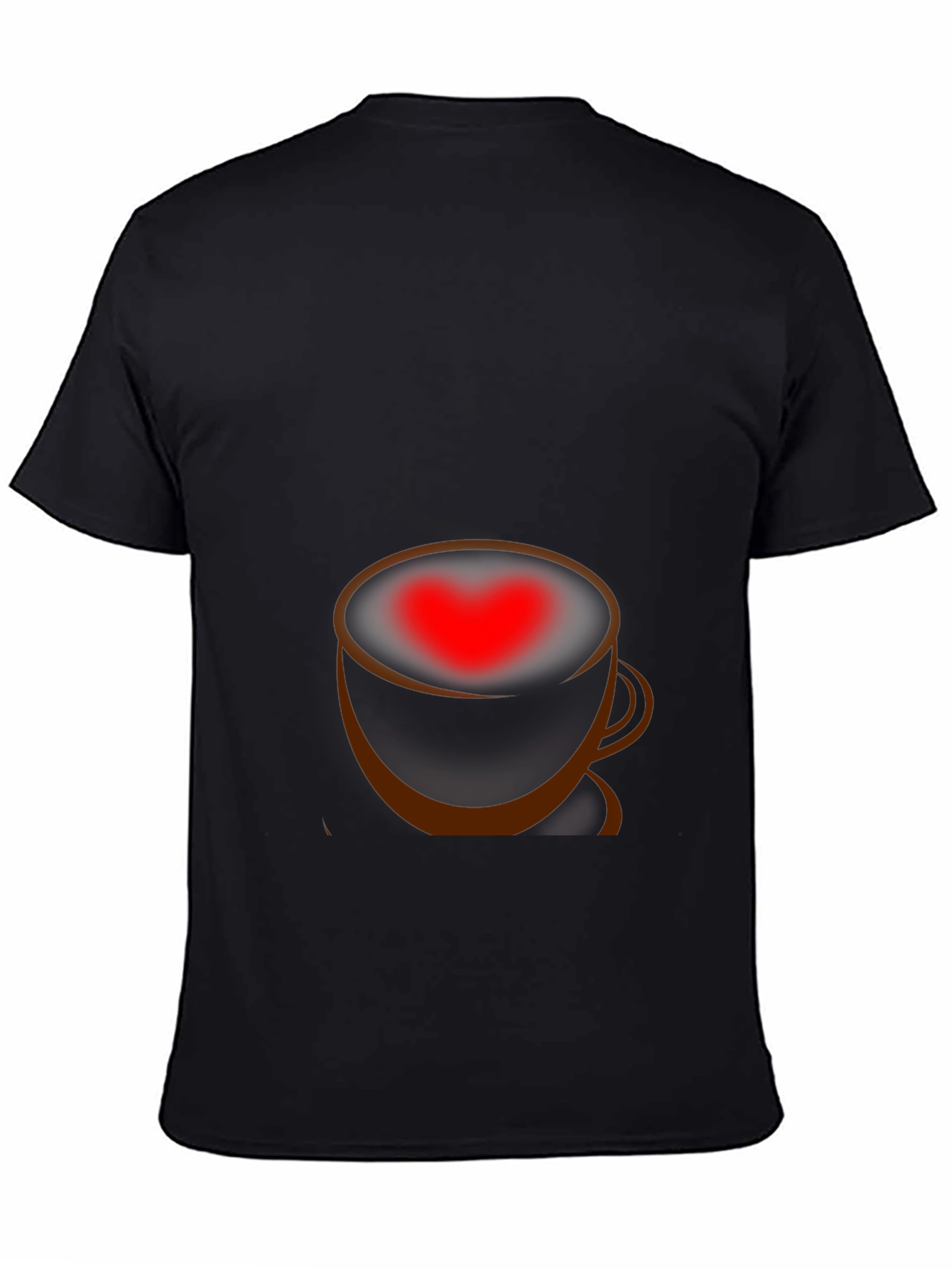Heart Coffee Cup Graphic Tee - Black T-Shirt