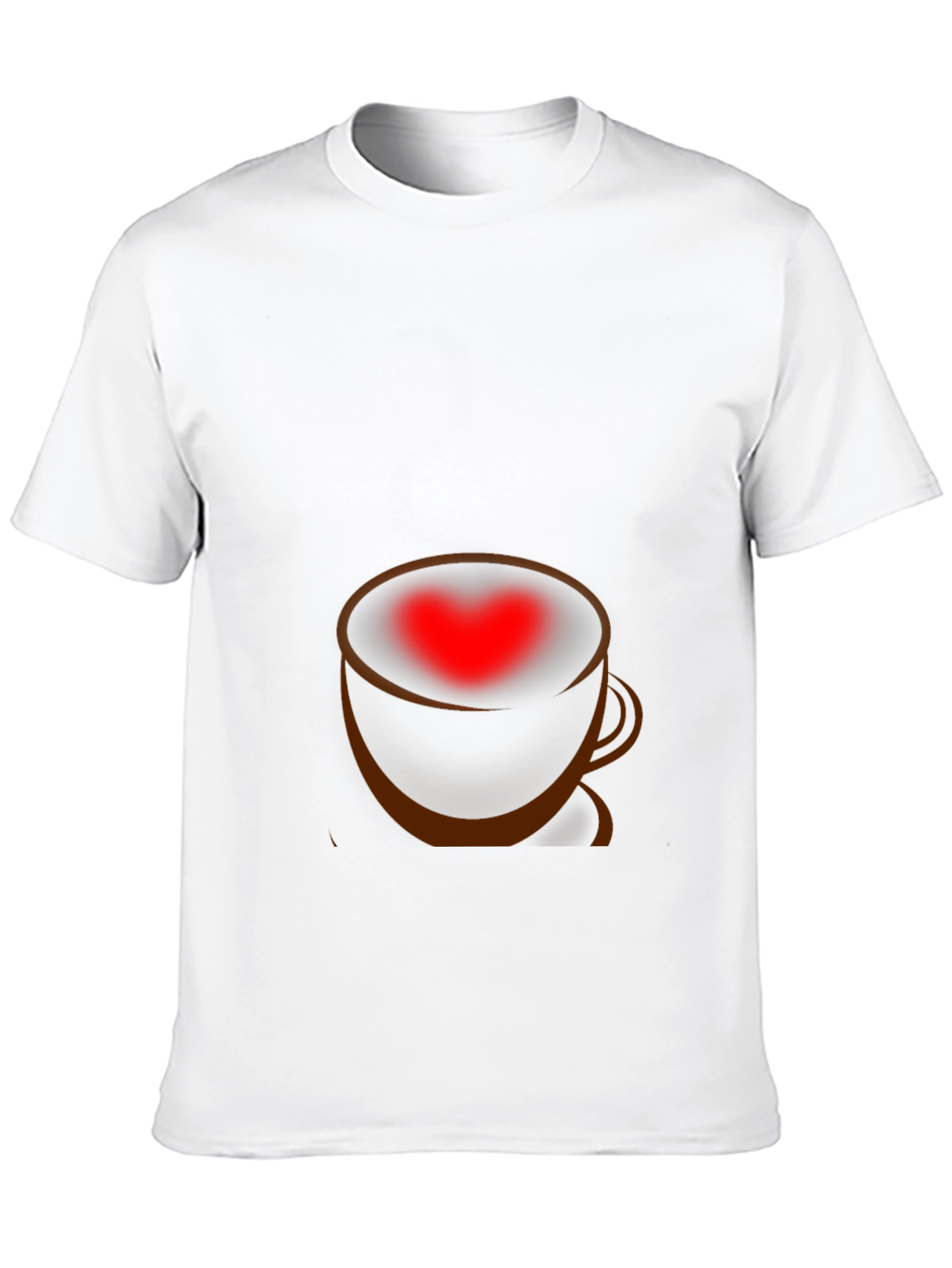 Heart Coffee Cup Graphic Tee - Black T-Shirt