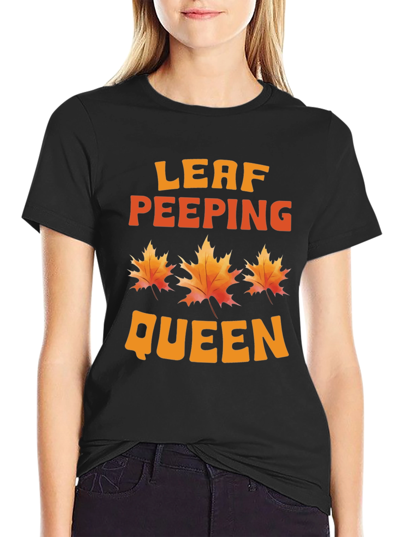 Leaf Peeping Queen T-Shirt - Autumn Fall Graphic Tee