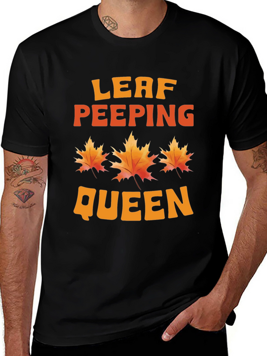 Leaf Peeping Queen T-Shirt - Autumn Fall Graphic Tee