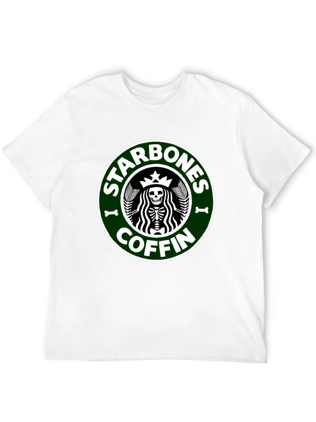 Starbones Coffin Black T-Shirt - Funny Skeleton Graphic Tee