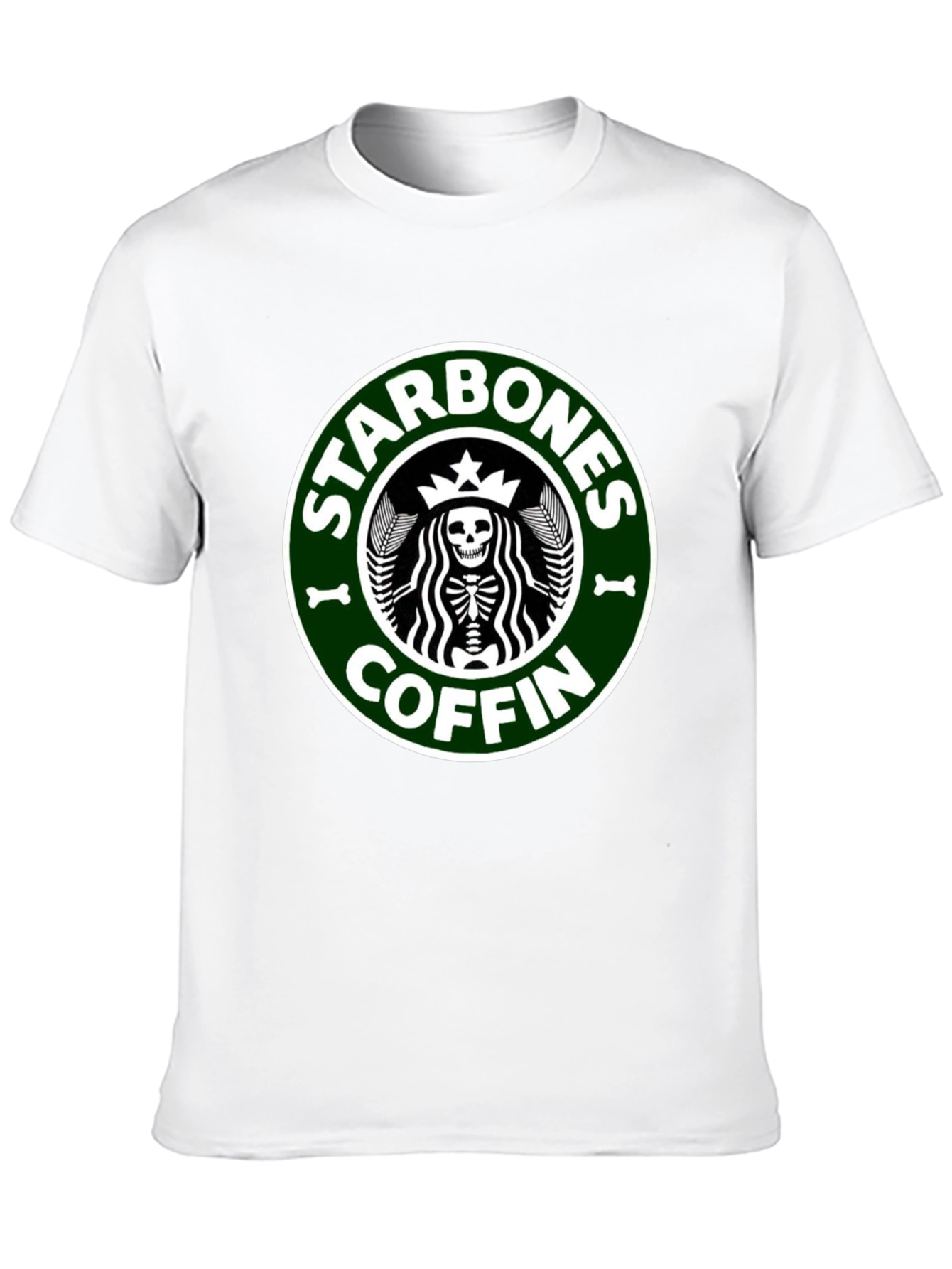 Starbones Coffin Black T-Shirt - Funny Skeleton Graphic Tee