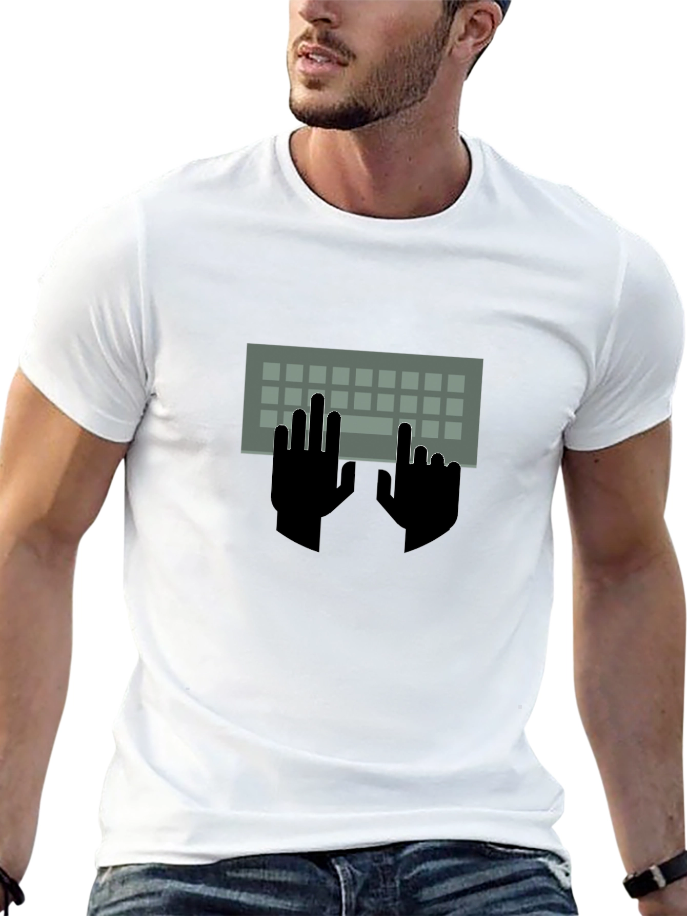 Keyboard Hands Graphic Tee - Programmer Style