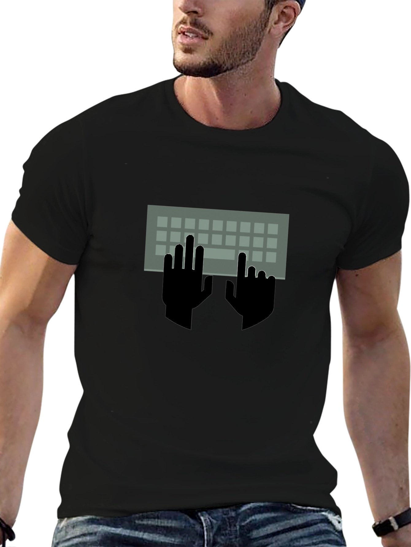 Keyboard Hands Graphic Tee - Programmer Style