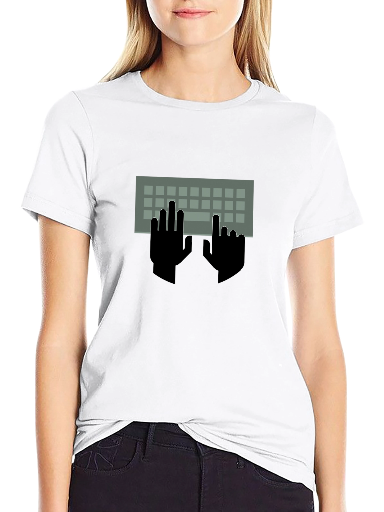Keyboard Hands Graphic Tee - Programmer Style