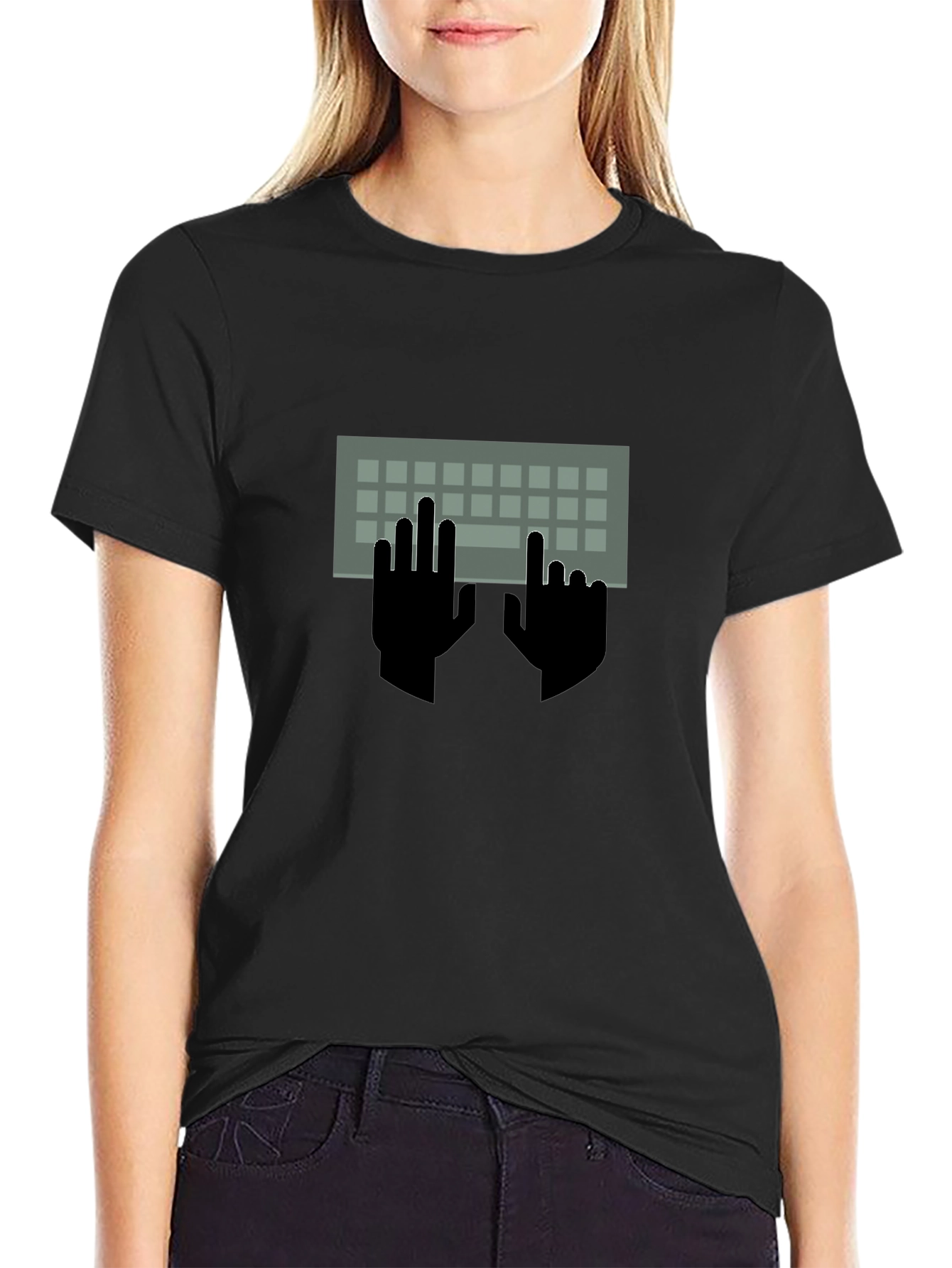 Keyboard Hands Graphic Tee - Programmer Style