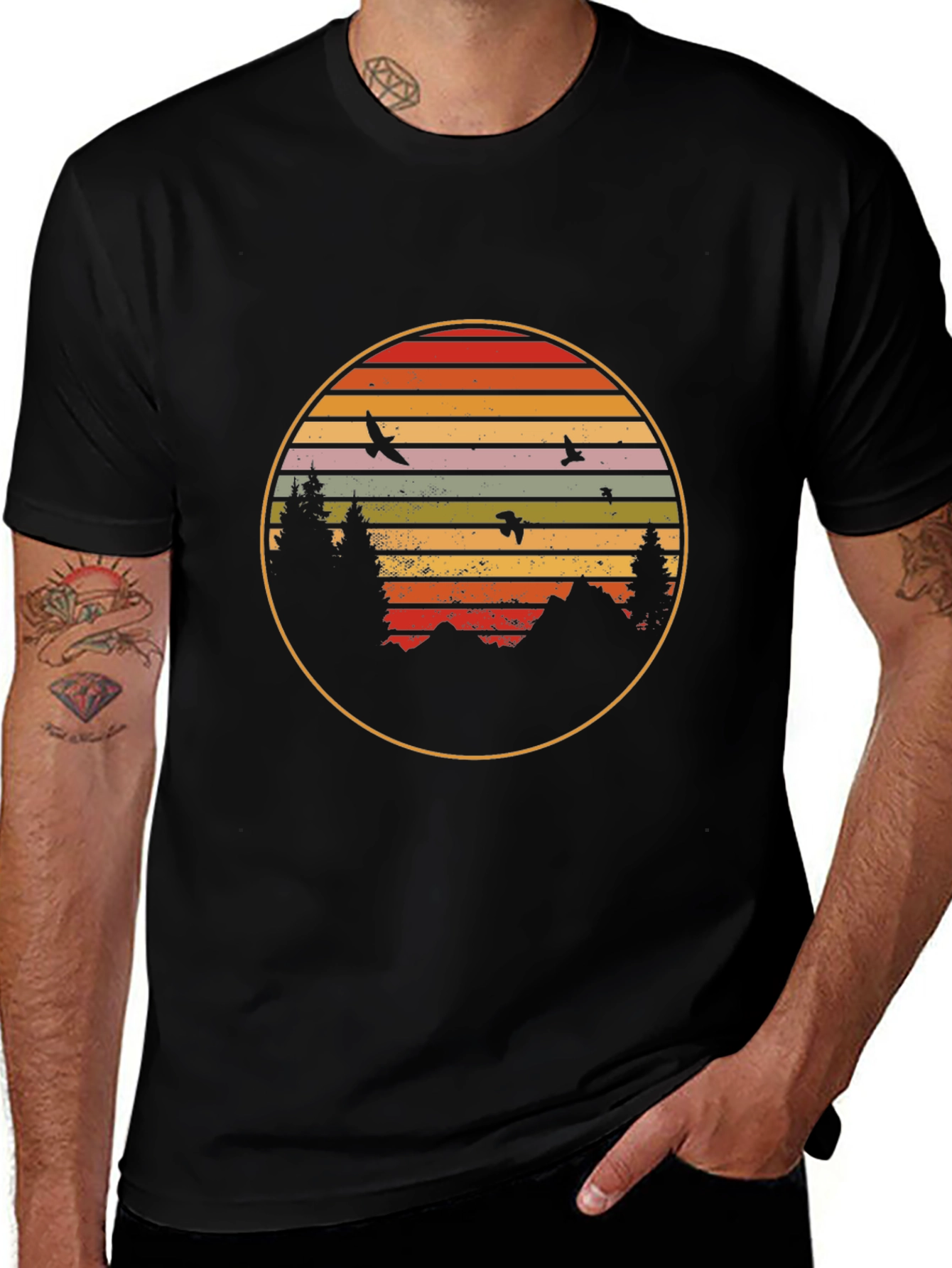 Retro Sunset Nature T-Shirt