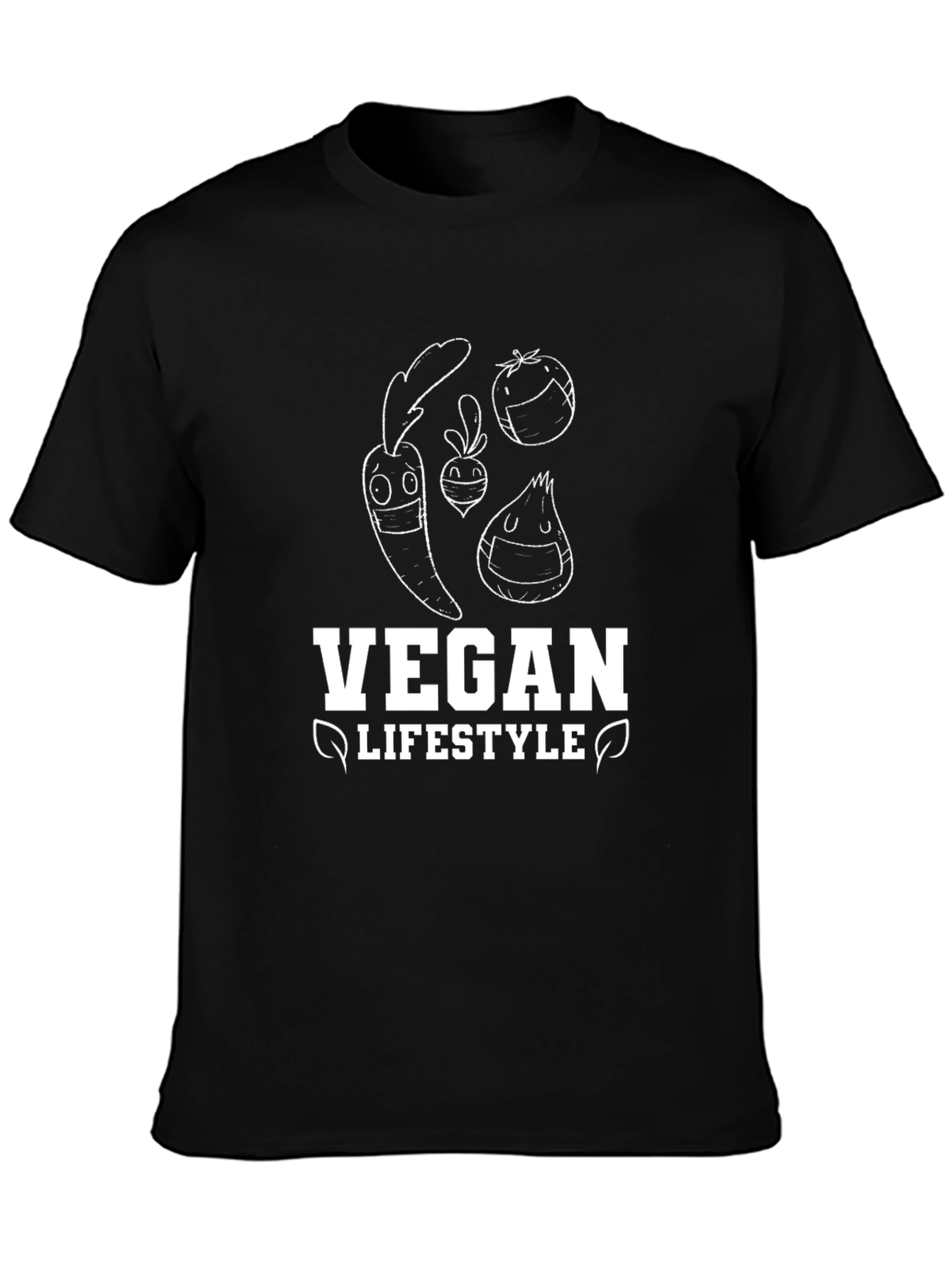 Vegan Lifestyle Graphic Tee - Black Cotton T-Shirt