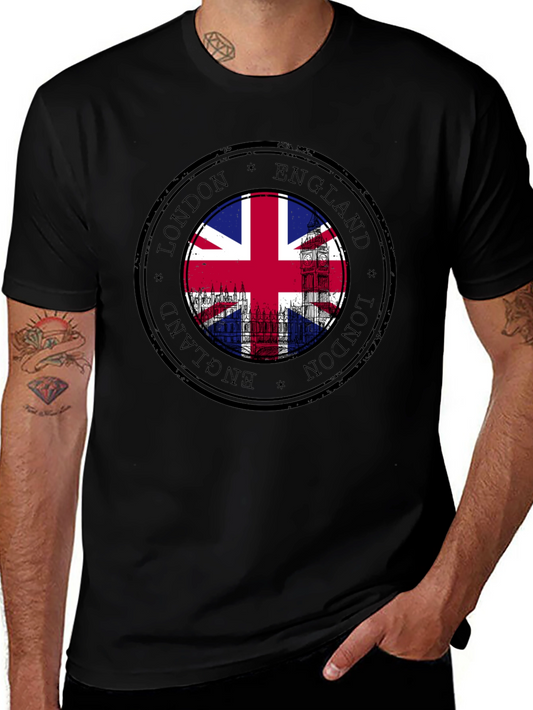London England Union Jack Stamp T-Shirt