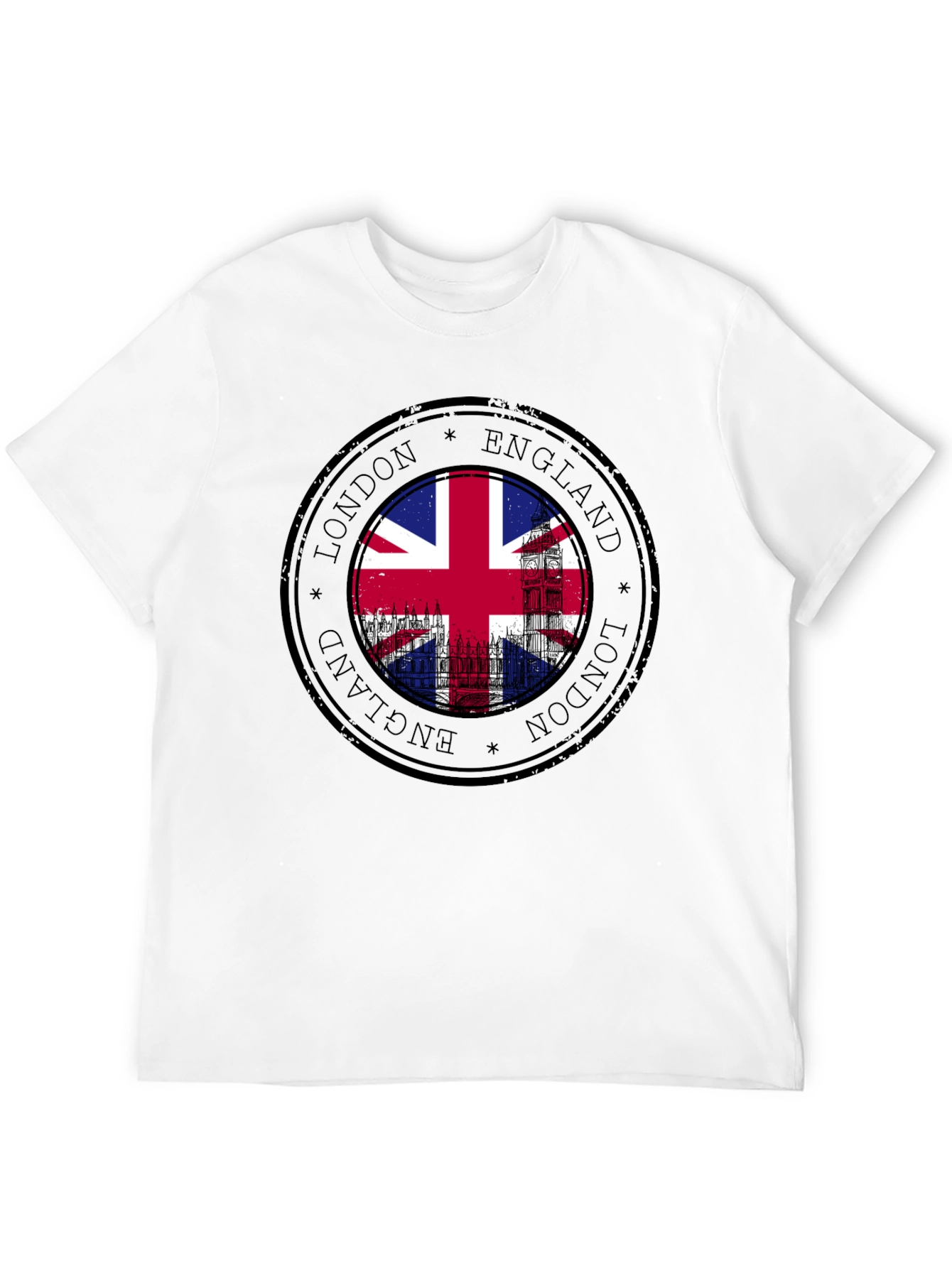 London England Union Jack Stamp T-Shirt