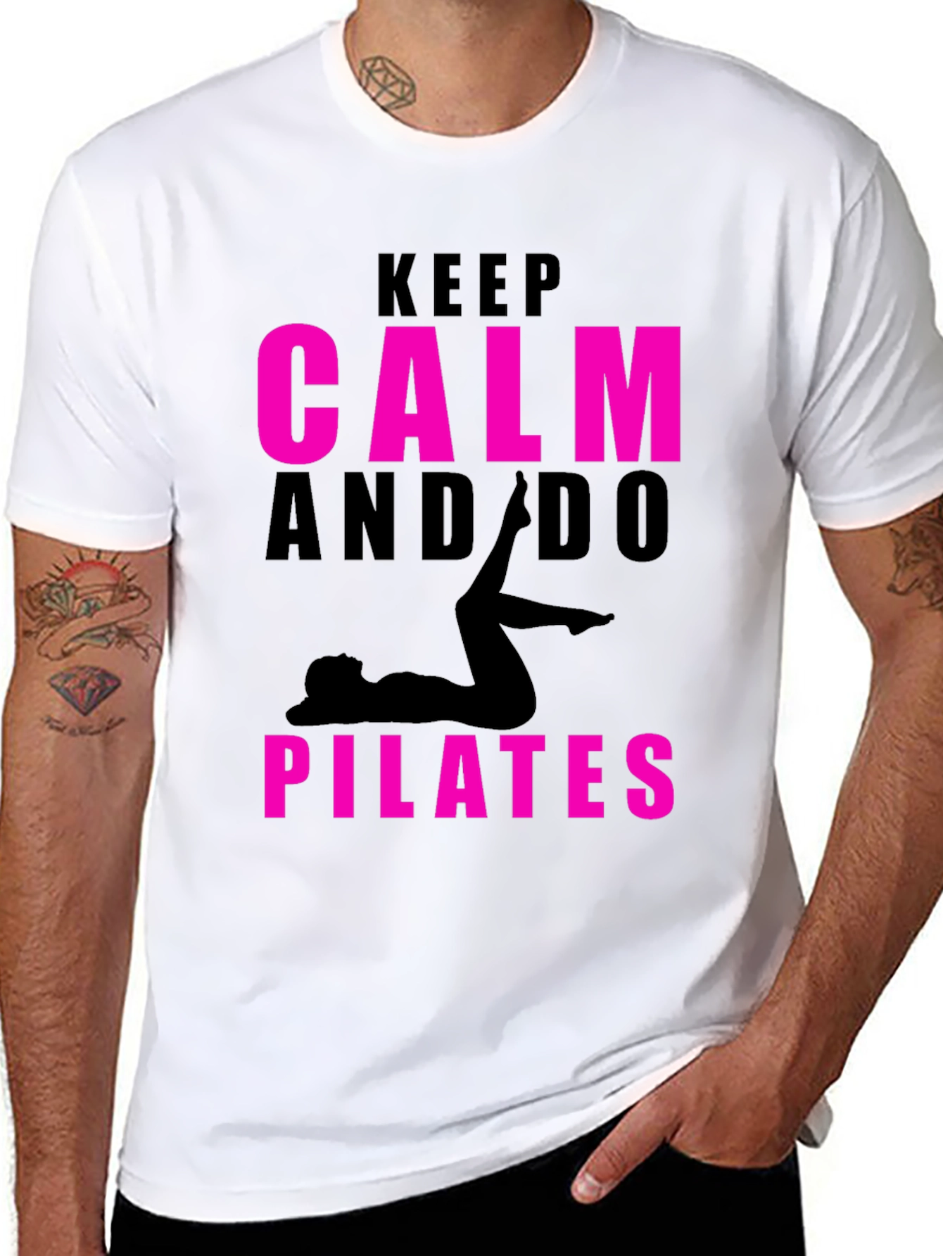 Keep Calm and Do Pilates Black T-Shirt