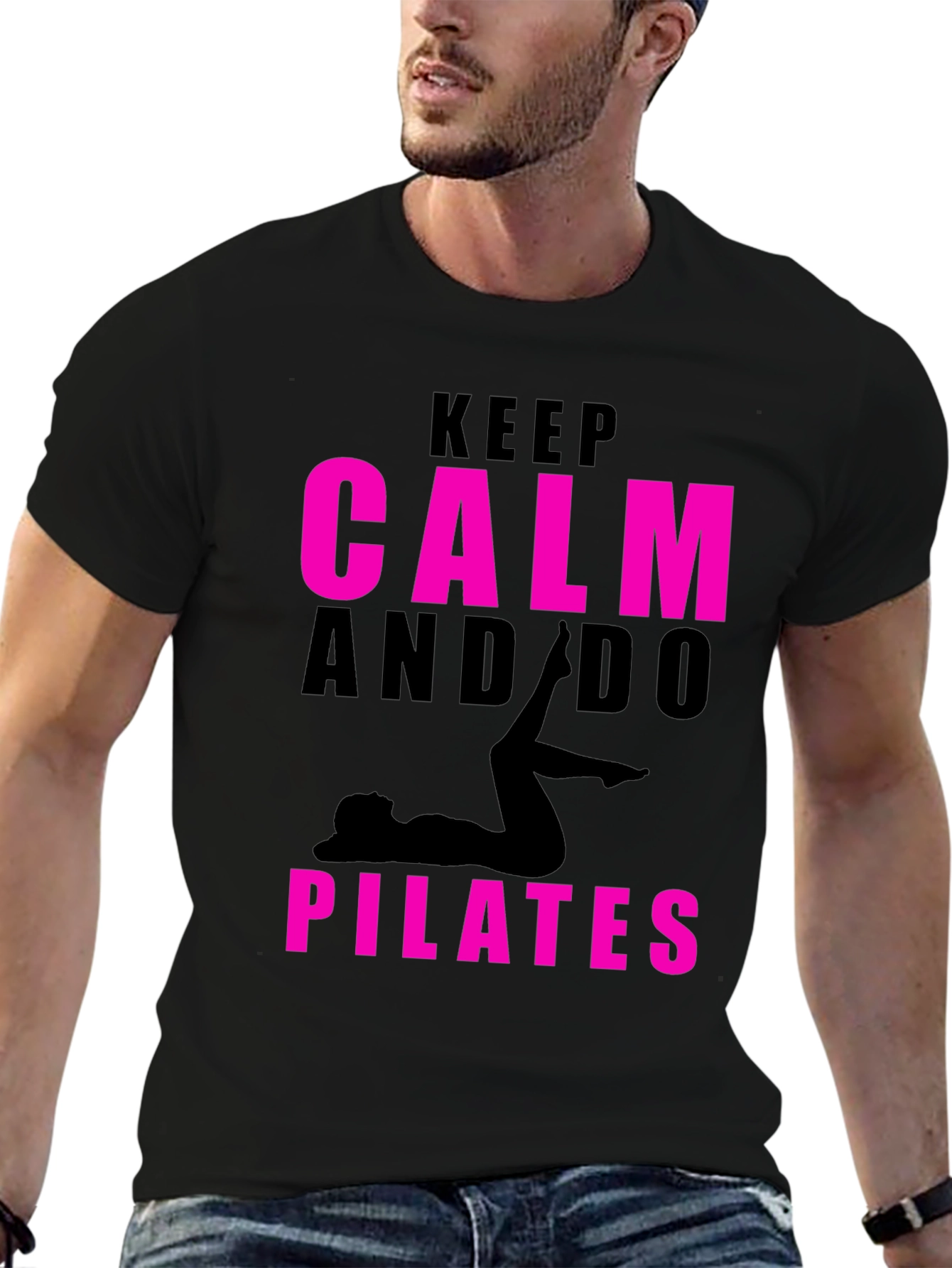 Keep Calm and Do Pilates Black T-Shirt